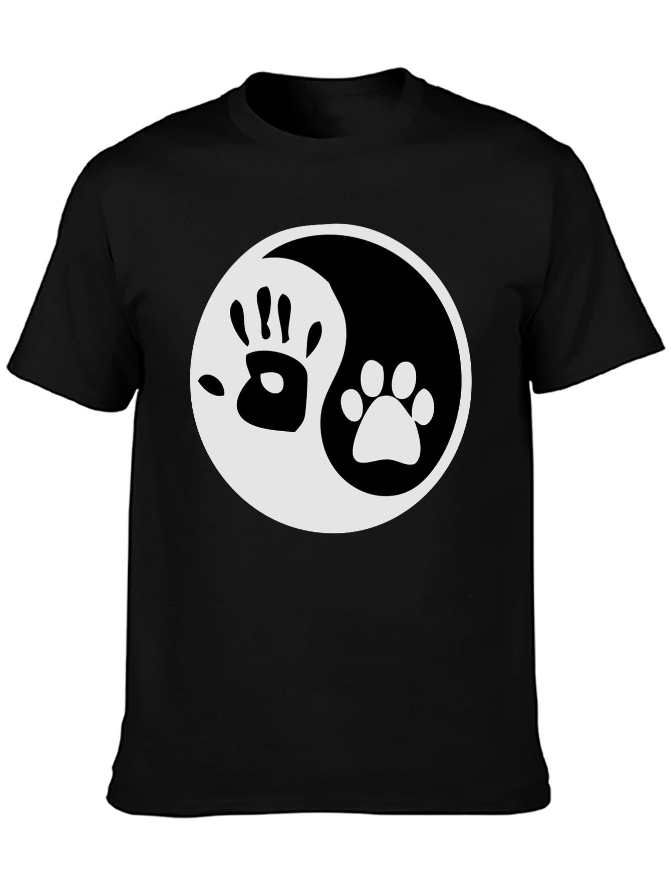 Yin Yang Hand & Paw Print Graphic Tee