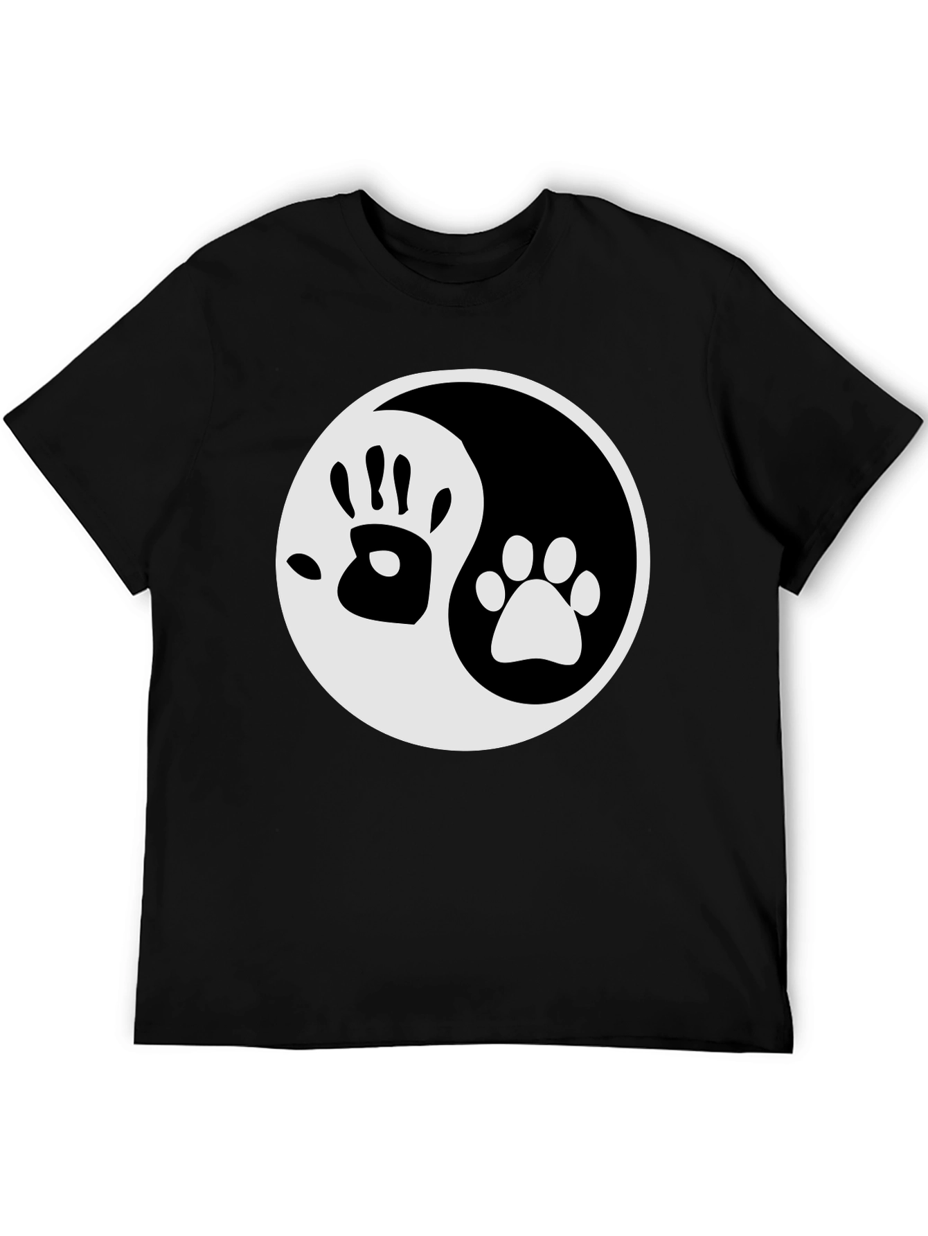 Yin Yang Hand & Paw Print Graphic Tee