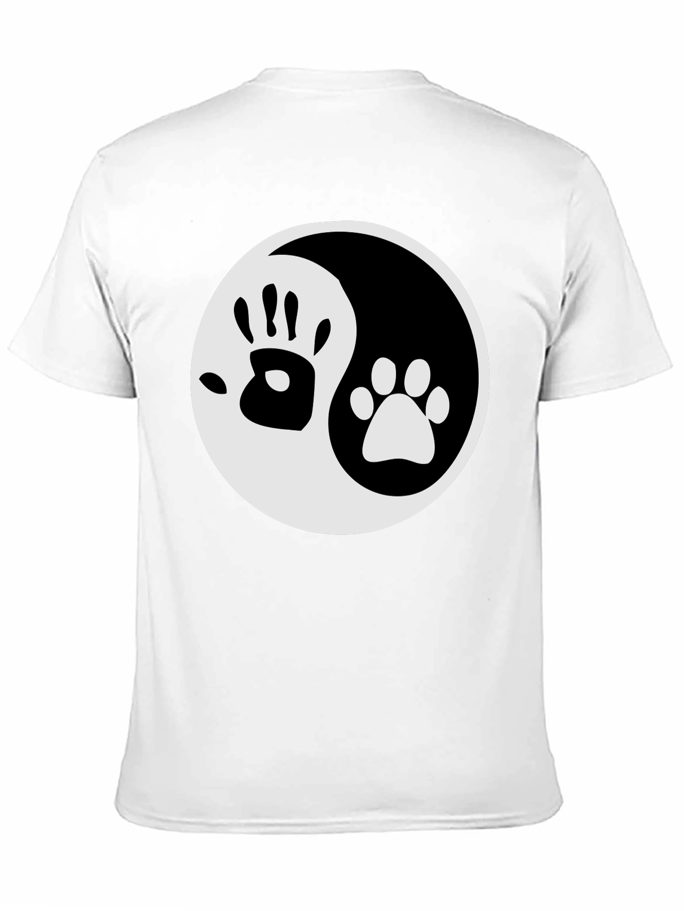 Yin Yang Hand & Paw Print Graphic Tee