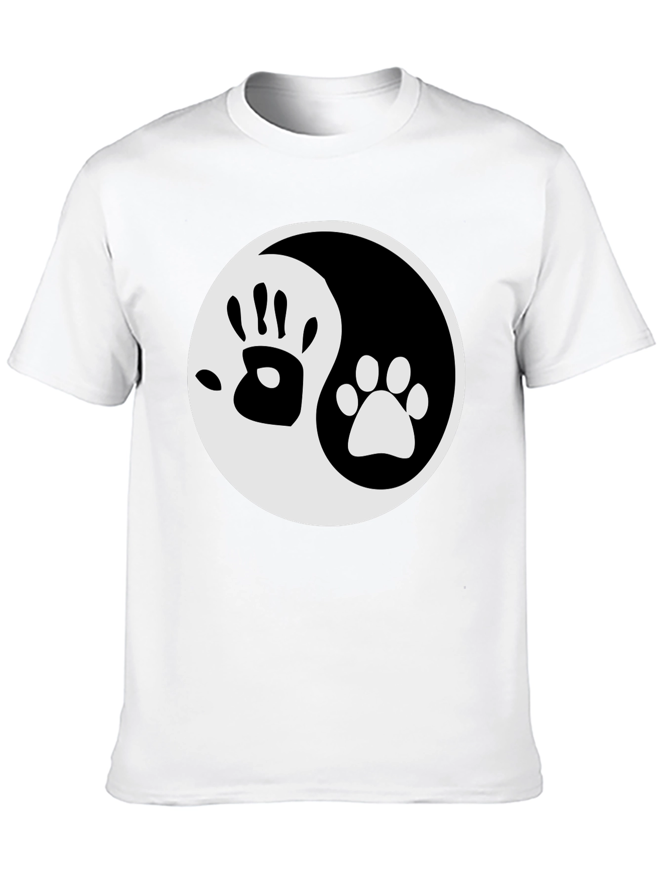 Yin Yang Hand & Paw Print Graphic Tee