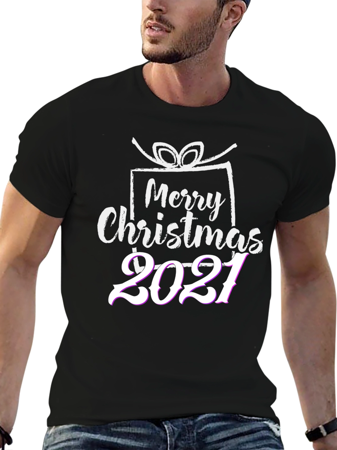 Merry Christmas 2021 Black T-Shirt