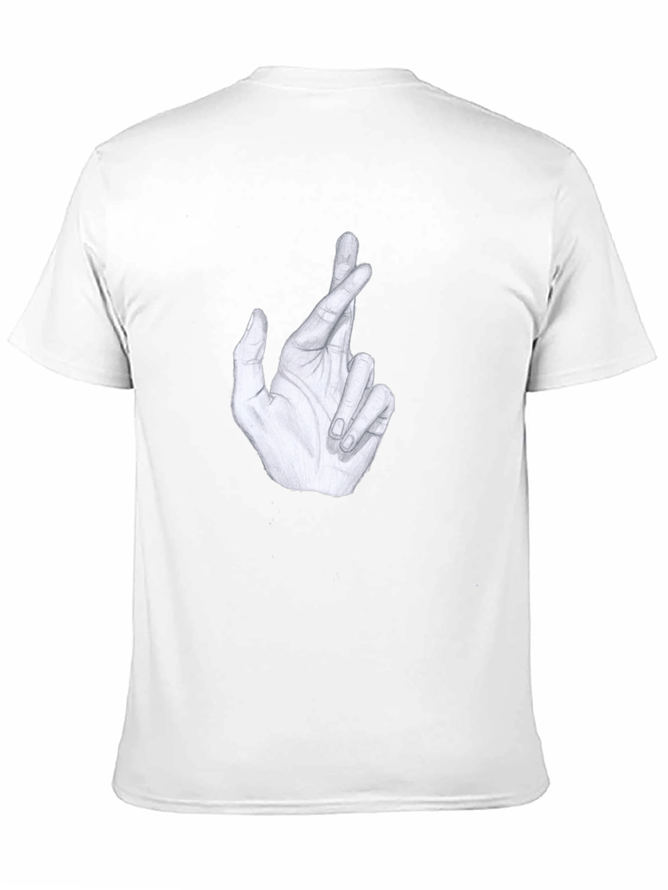 Crossed Fingers Graphic Tee - Stylish Mens Black T-Shirt
