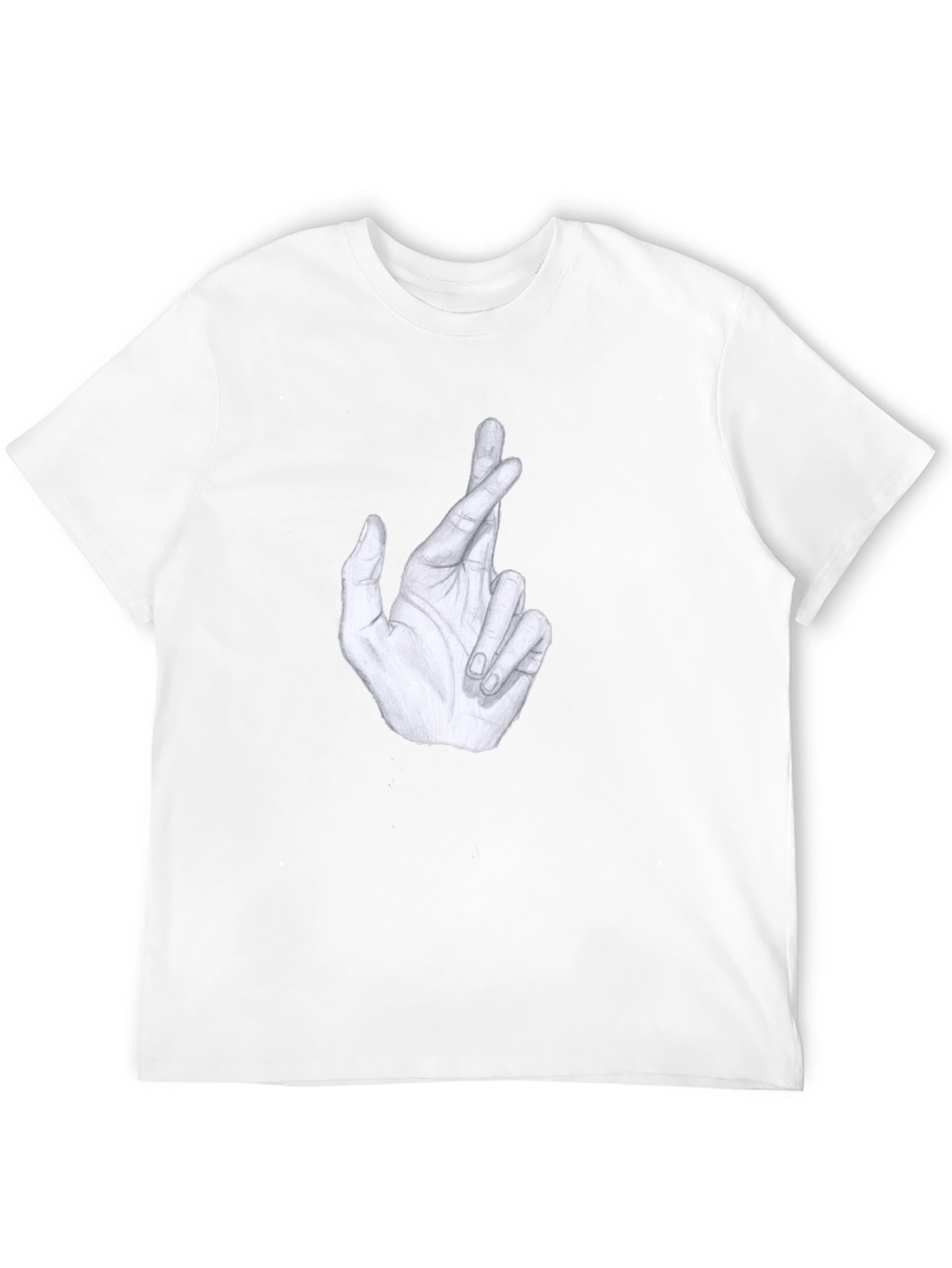 Crossed Fingers Graphic Tee - Stylish Mens Black T-Shirt