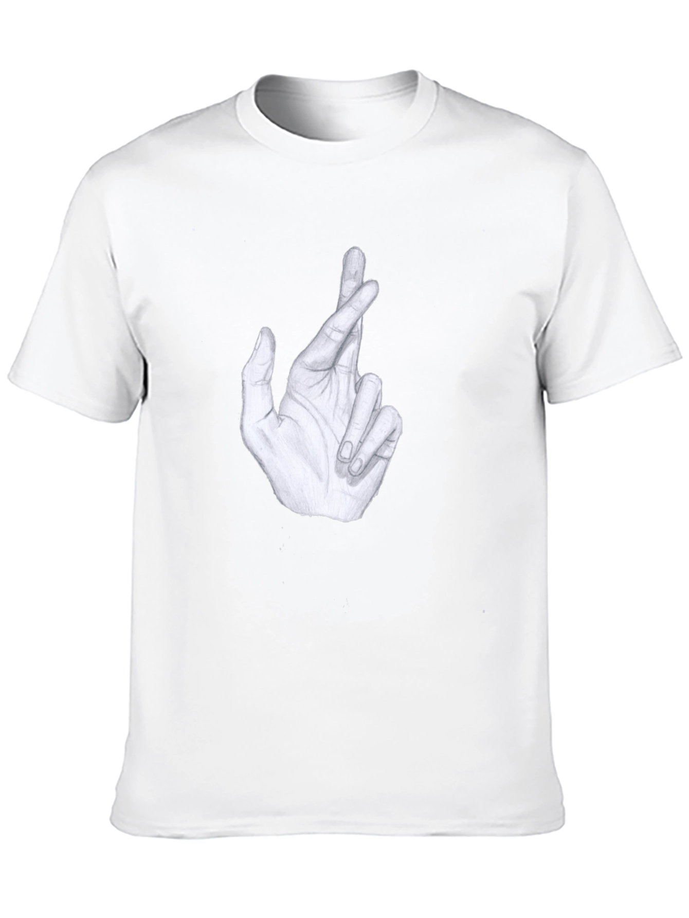 Crossed Fingers Graphic Tee - Stylish Mens Black T-Shirt