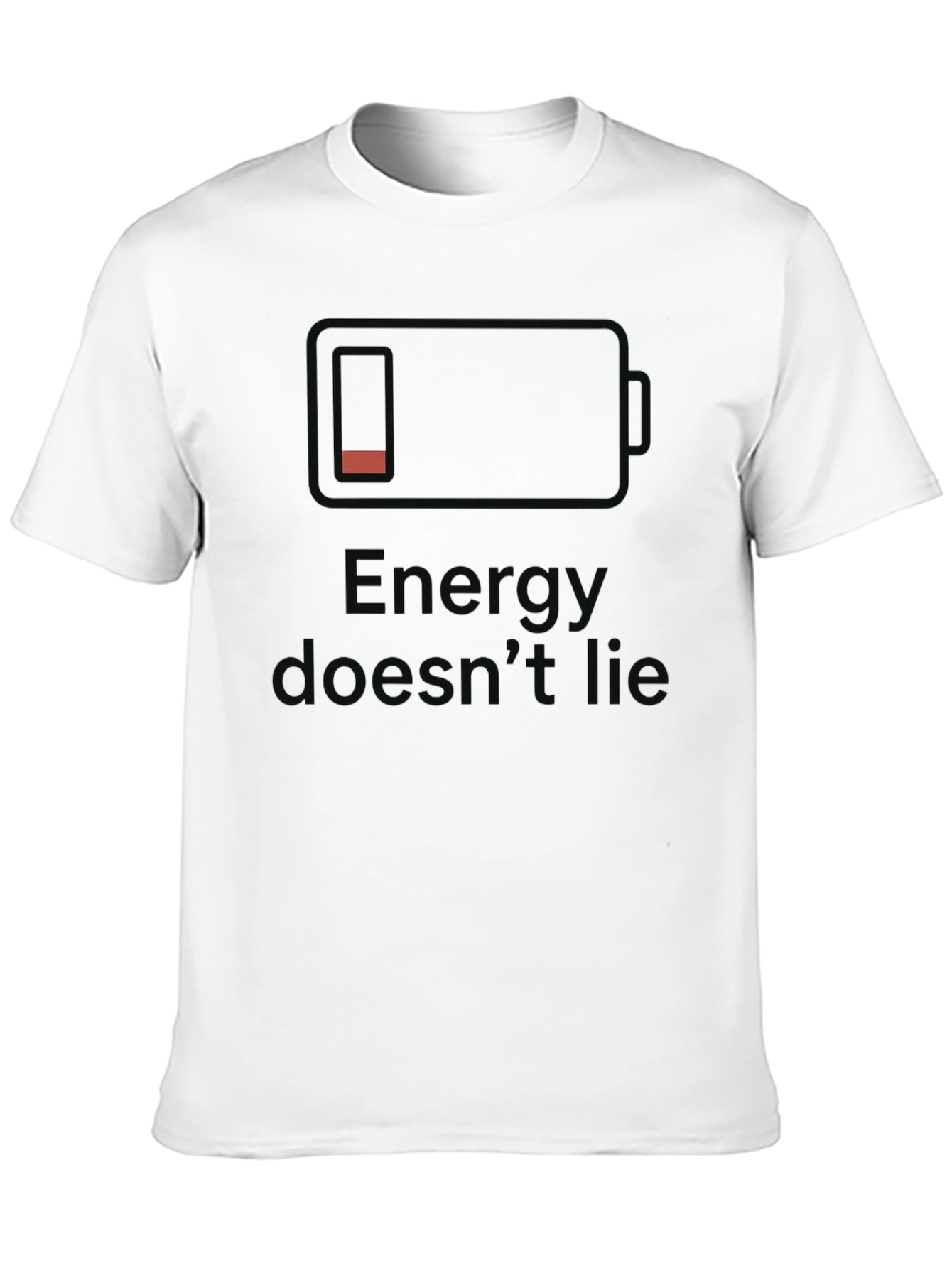 Energy Doesnt Lie Low Battery Black T-Shirt