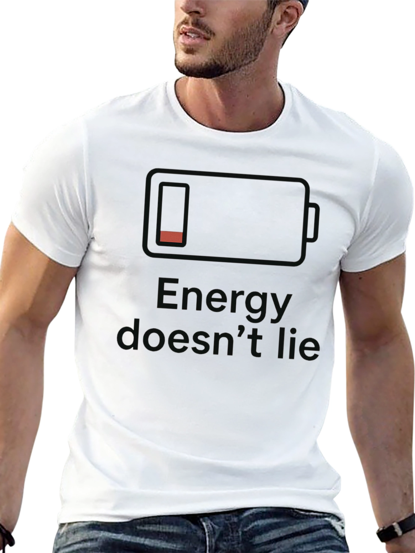 Energy Doesnt Lie Low Battery Black T-Shirt
