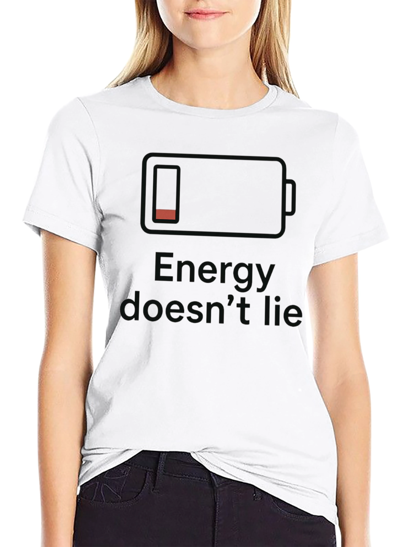 Energy Doesnt Lie Low Battery Black T-Shirt