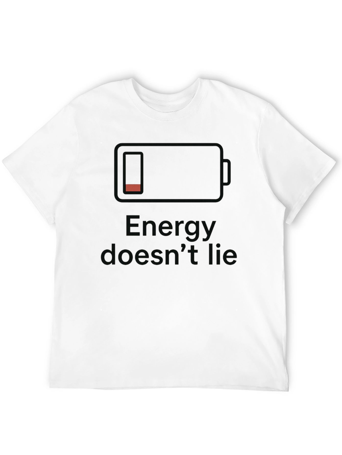 Energy Doesnt Lie Low Battery Black T-Shirt