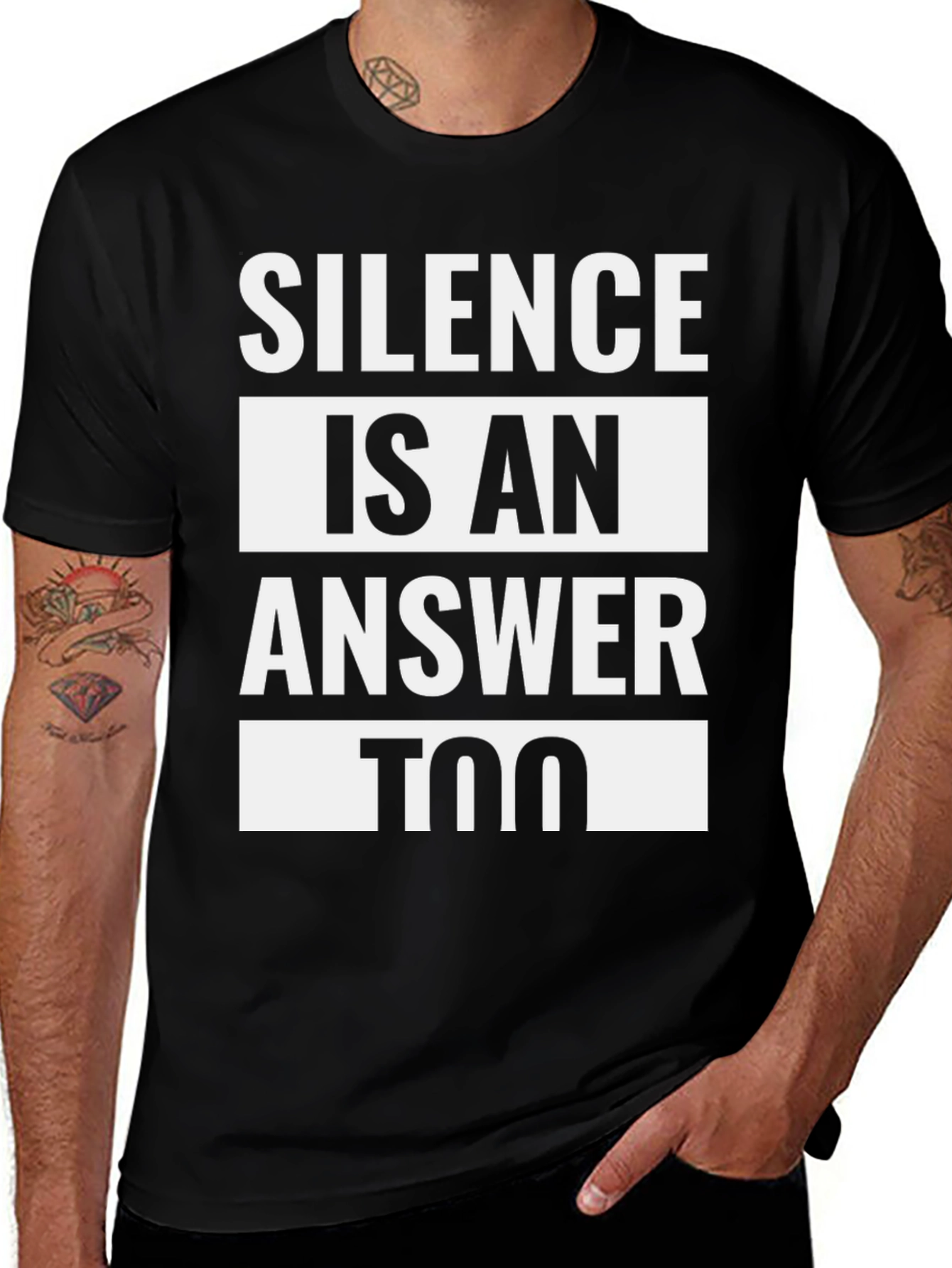 Silence is an Answer Too Black Graphic Tee