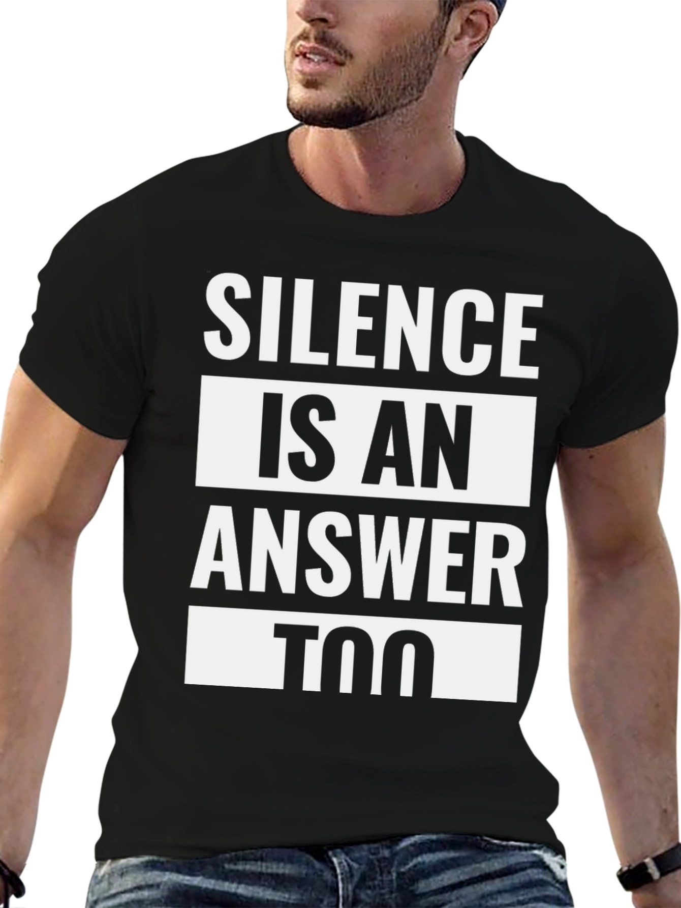 Silence is an Answer Too Black Graphic Tee