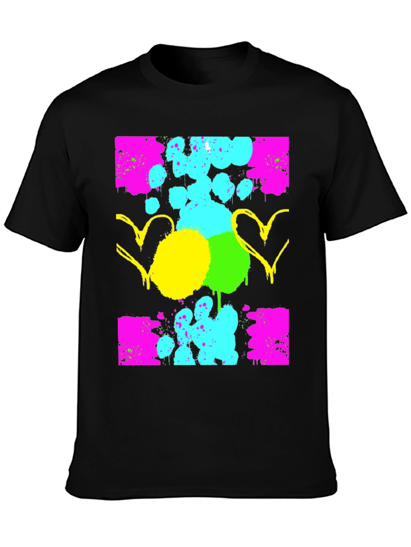 Funky Graphic Print Black T-Shirt