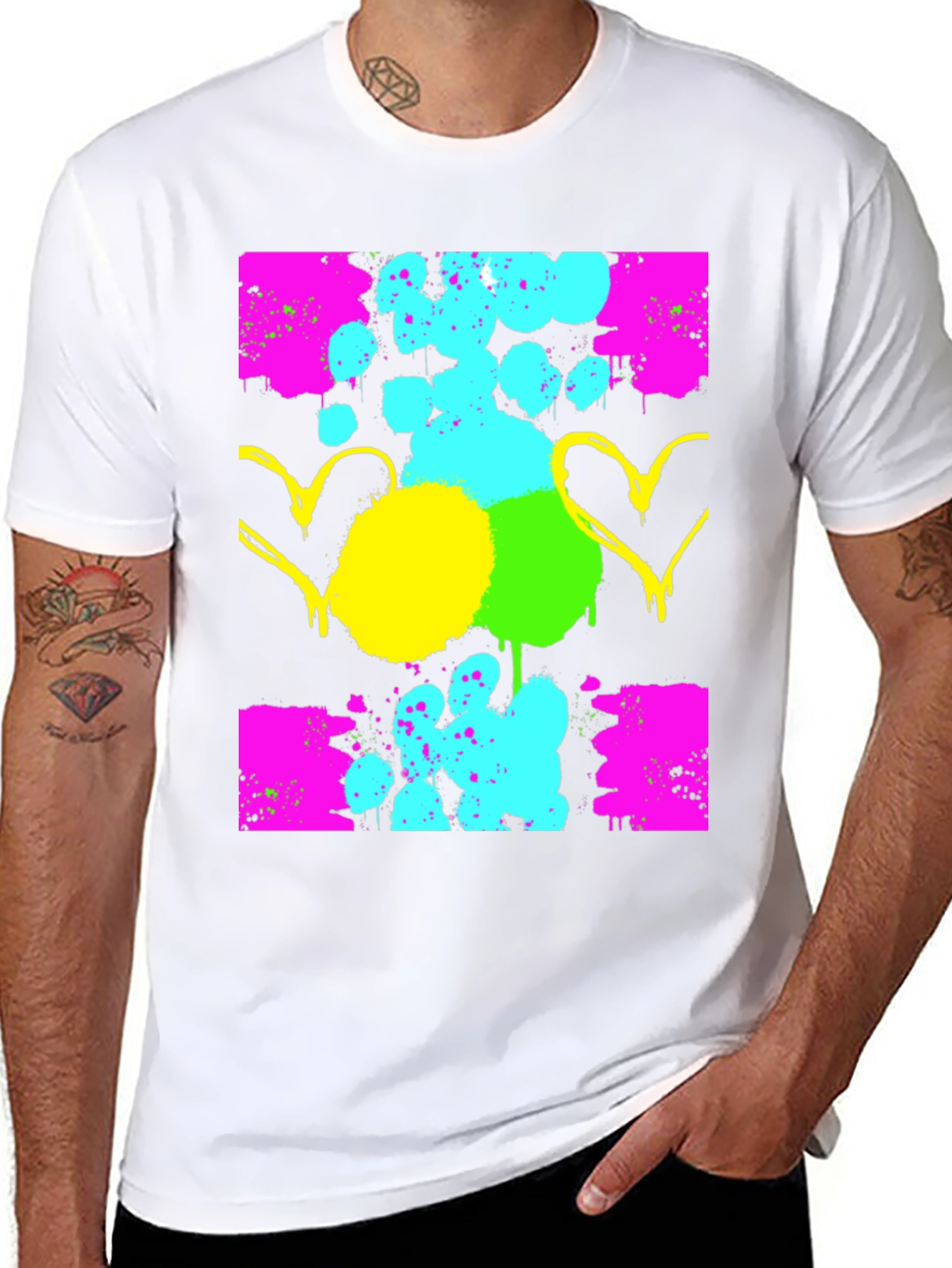 Funky Graphic Print Black T-Shirt