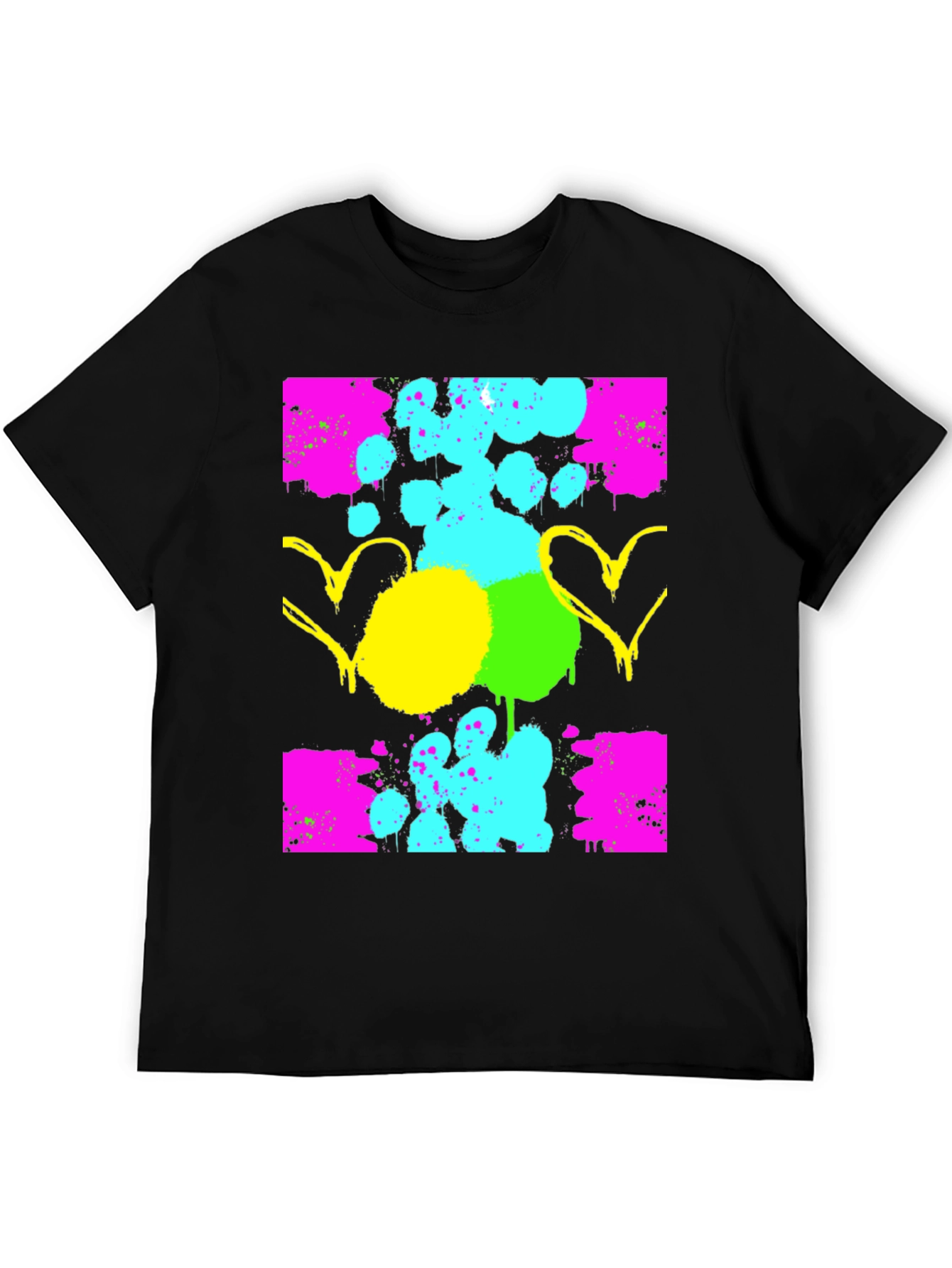 Funky Graphic Print Black T-Shirt