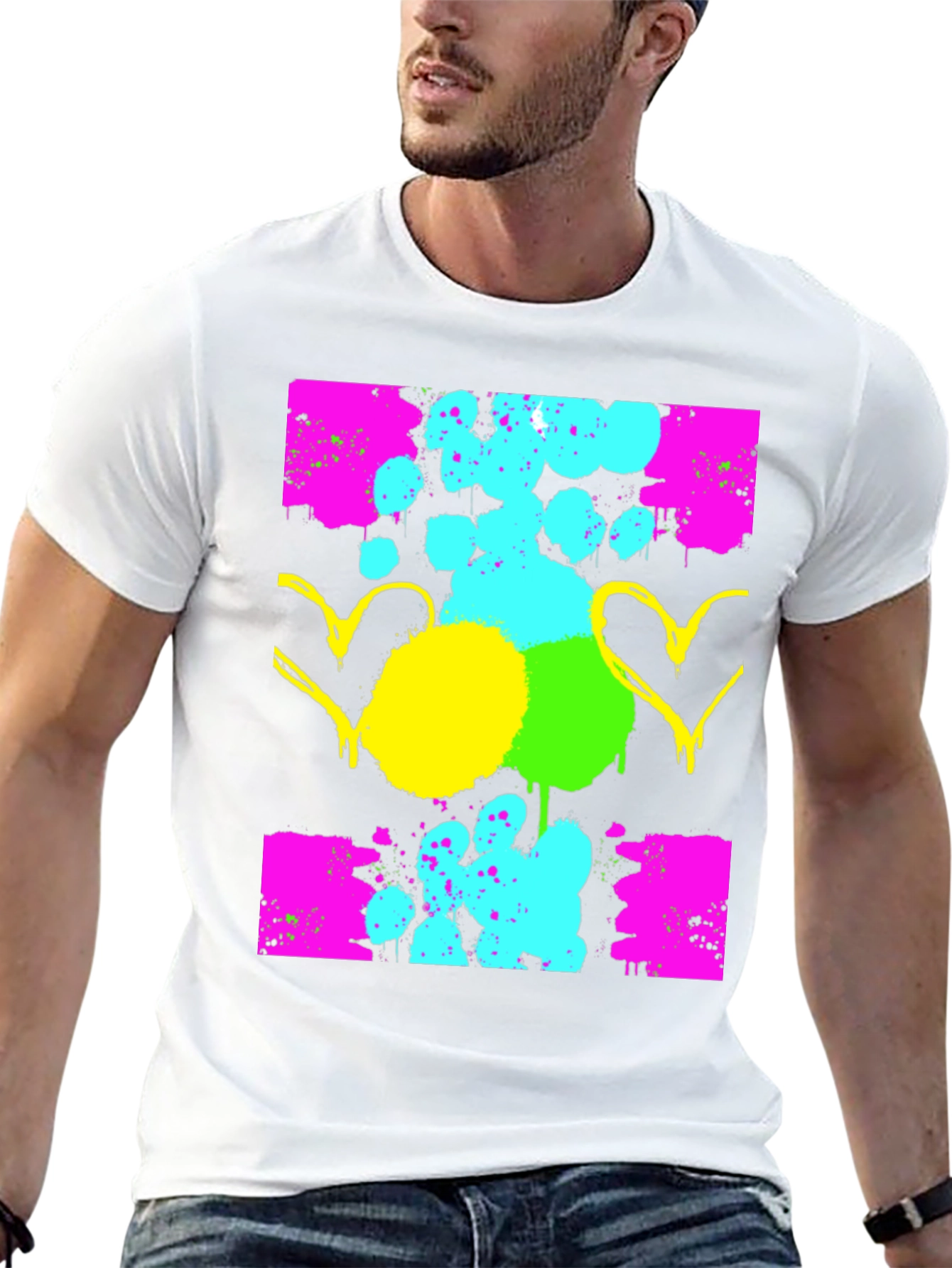 Funky Graphic Print Black T-Shirt