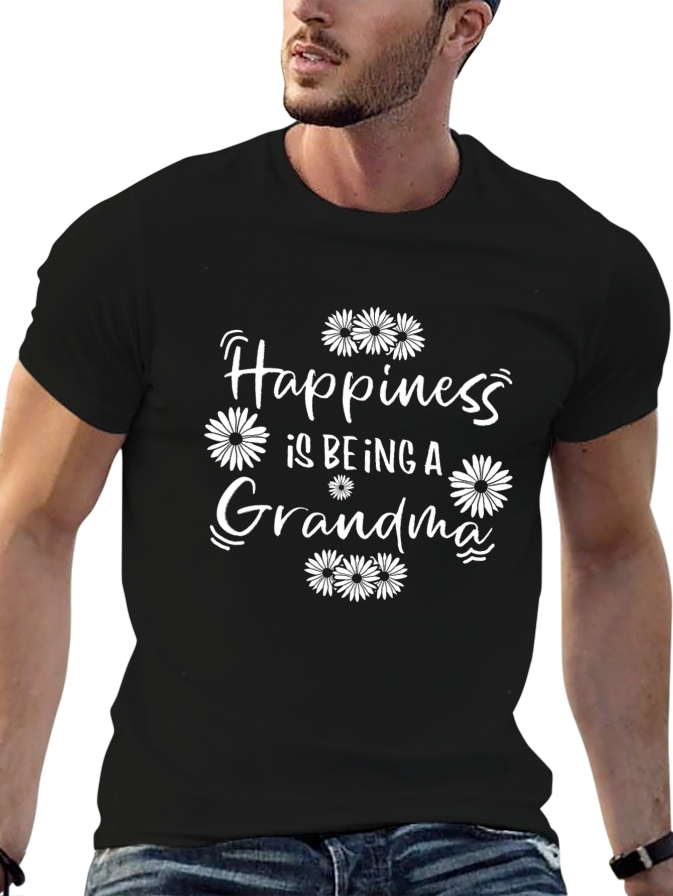 Happiness is Being a Grandma Black T-Shirt