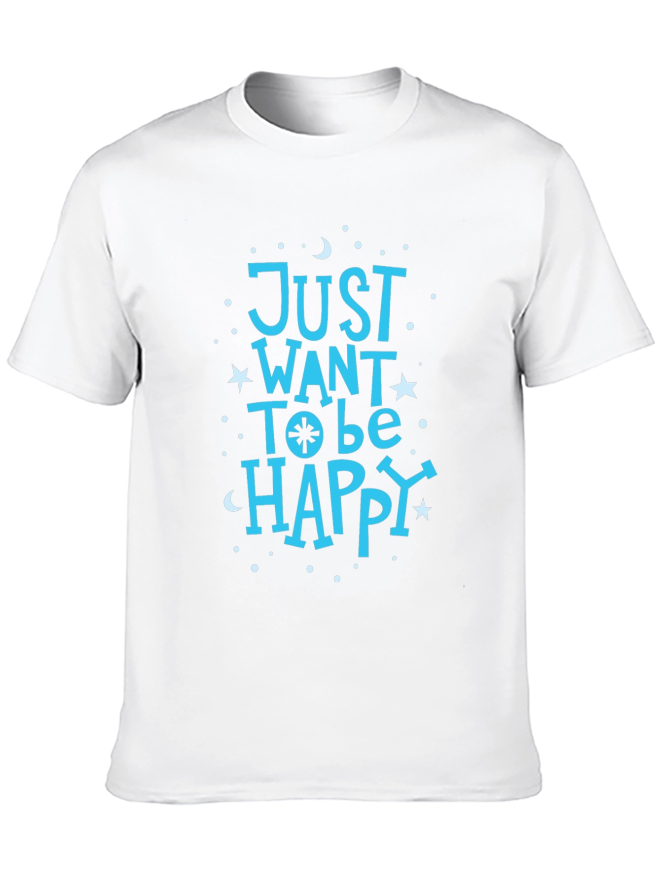 Just Want To Be Happy Black Graphic T-Shirt