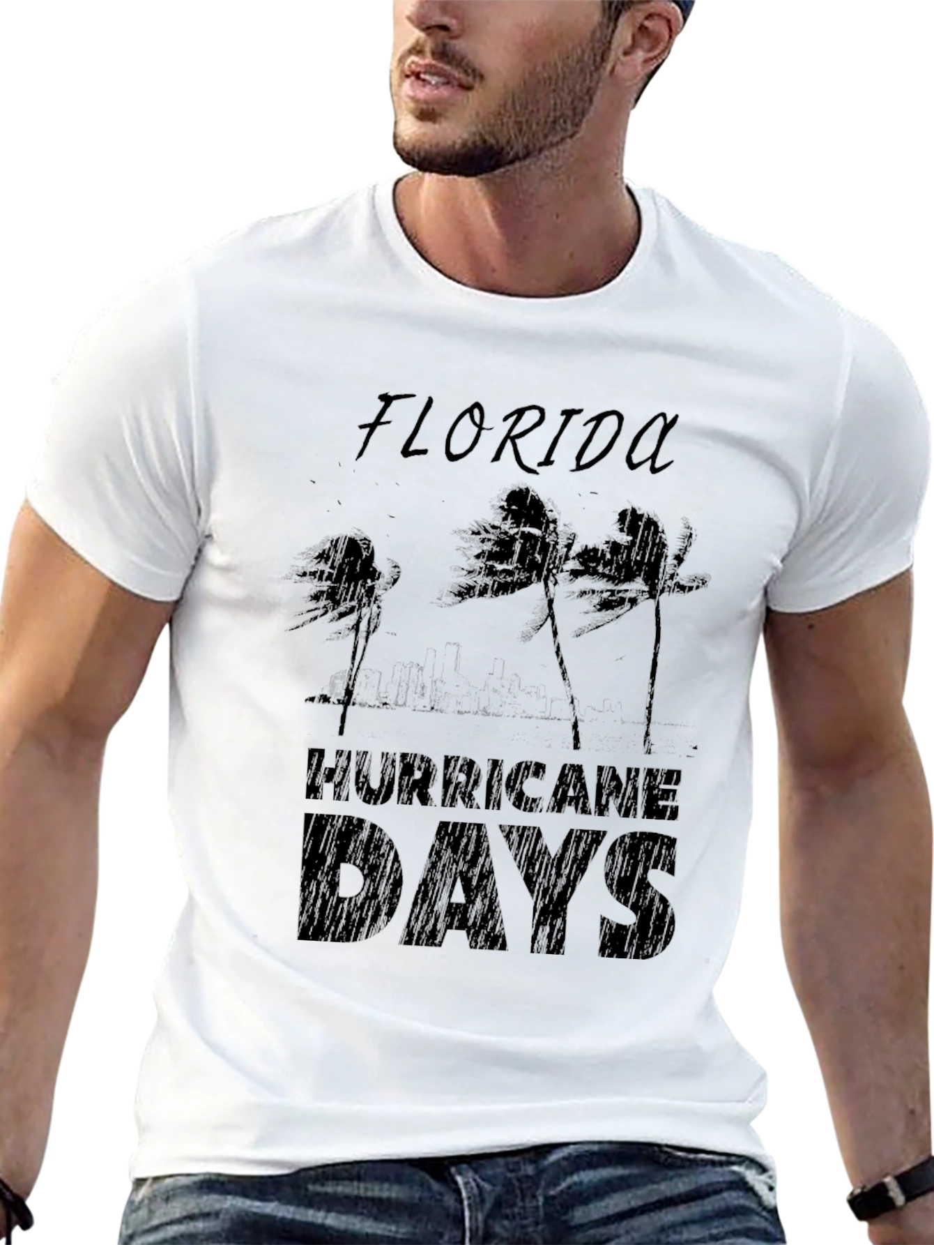 Florida Hurricane Days Black T-Shirt