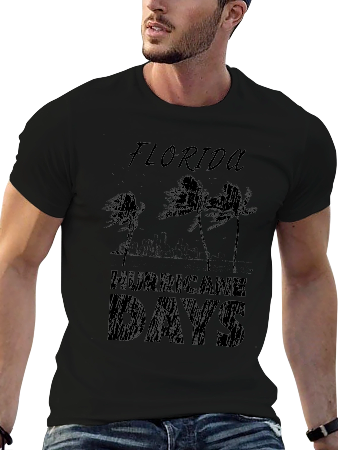 Florida Hurricane Days Black T-Shirt