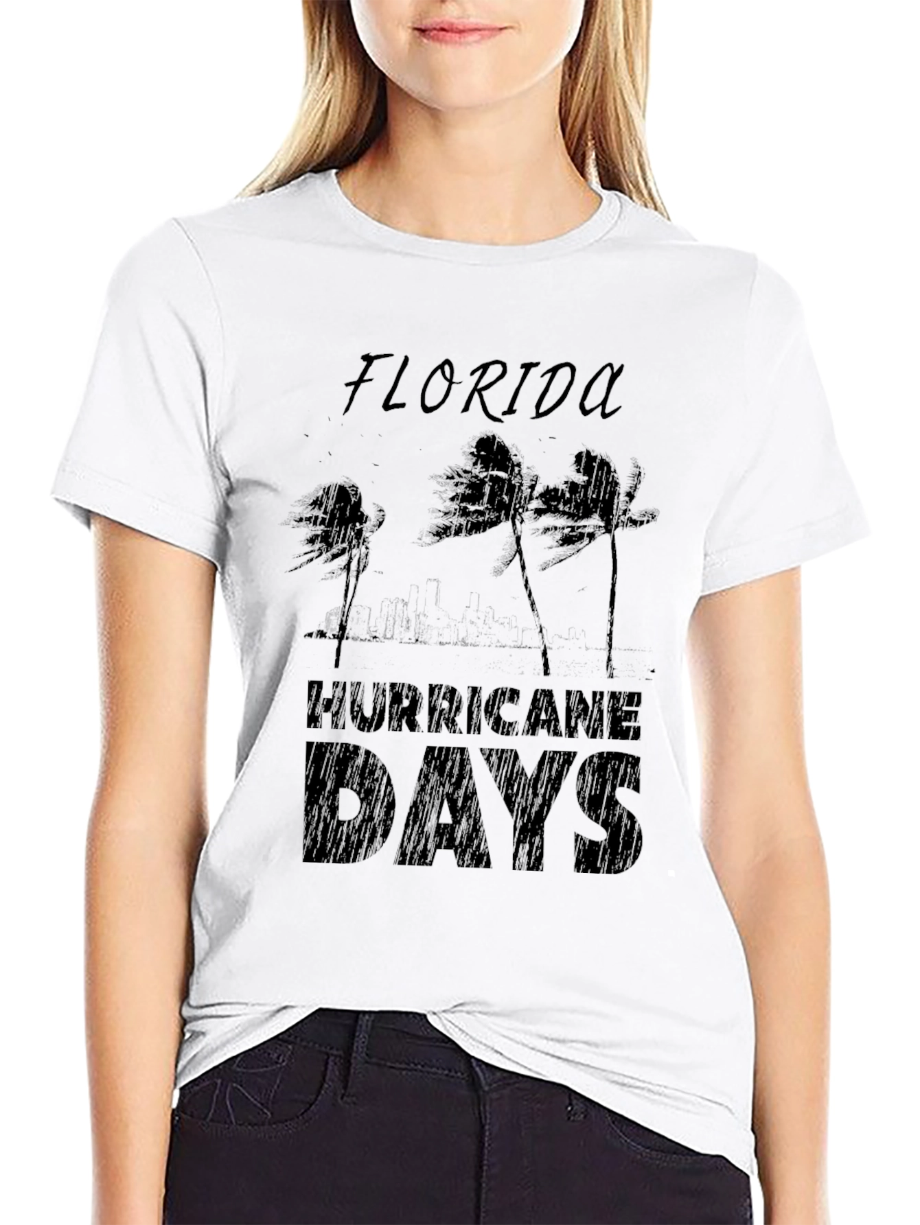 Florida Hurricane Days Black T-Shirt