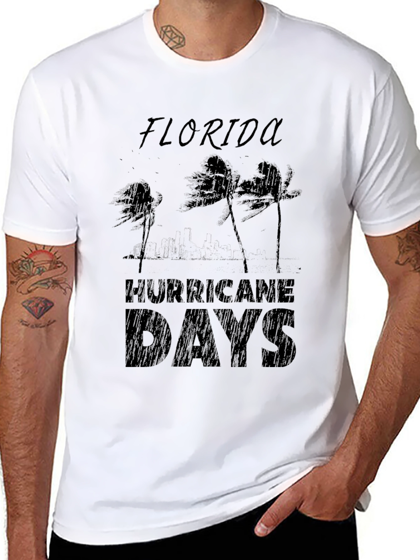 Florida Hurricane Days Black T-Shirt