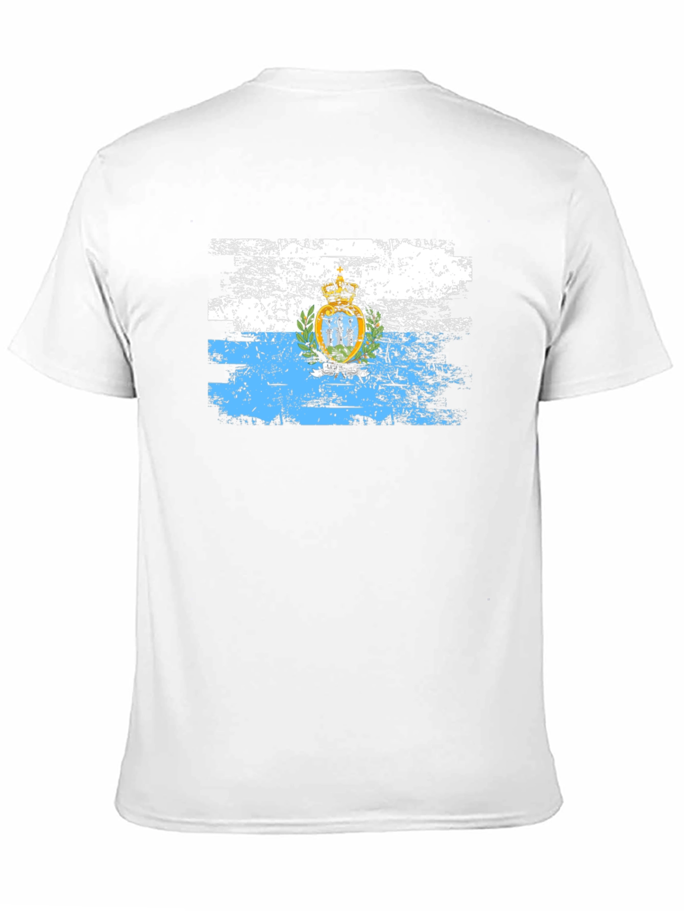San Marino Flag Distressed Black T-Shirt