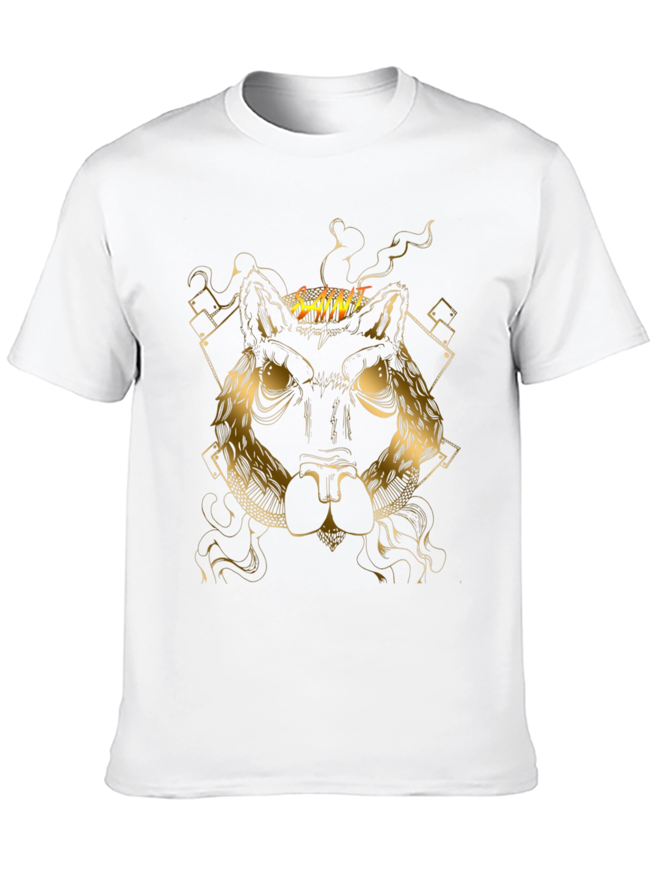 Saint Wolf Graphic Print Black T-Shirt