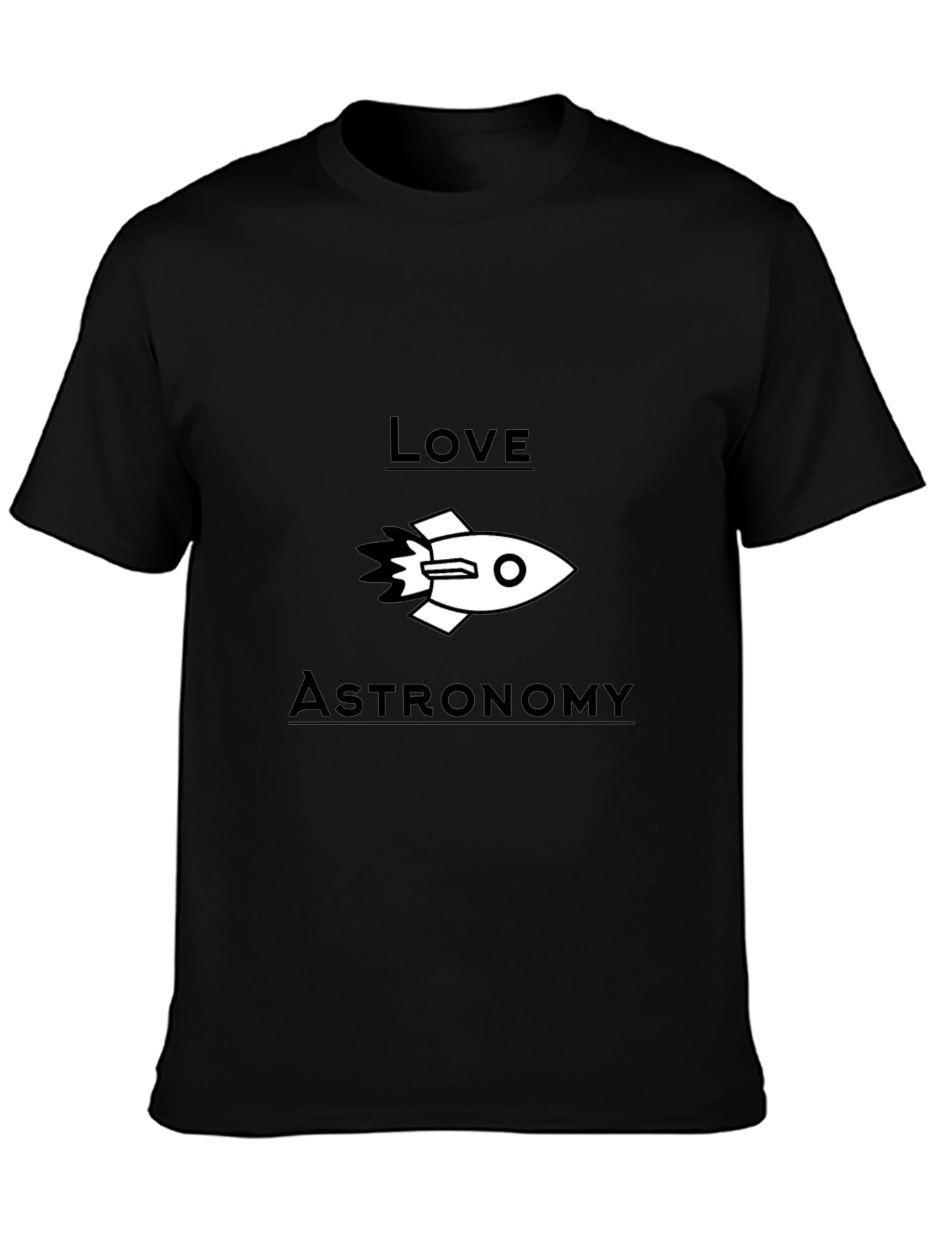 Love Astronomy Black Graphic T-Shirt