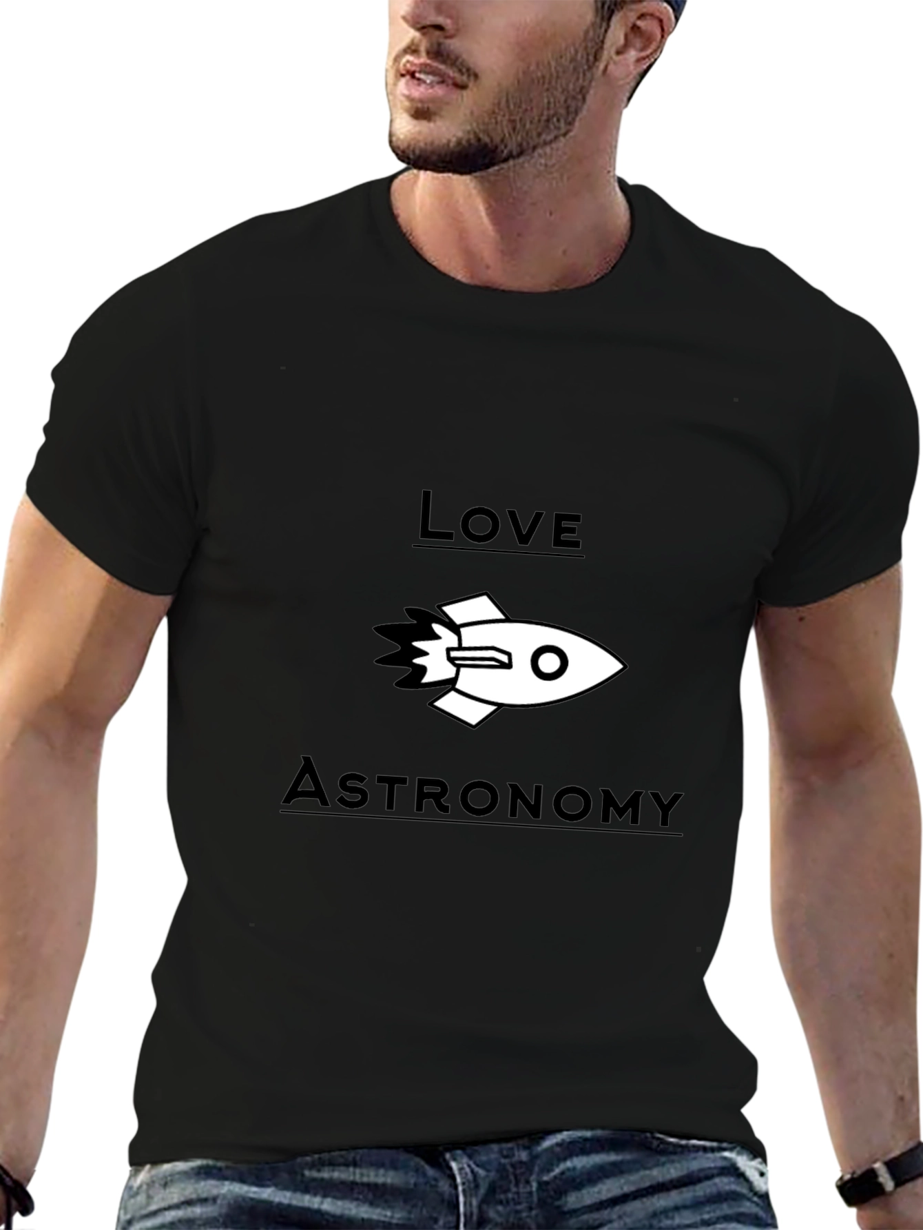 Love Astronomy Black Graphic T-Shirt