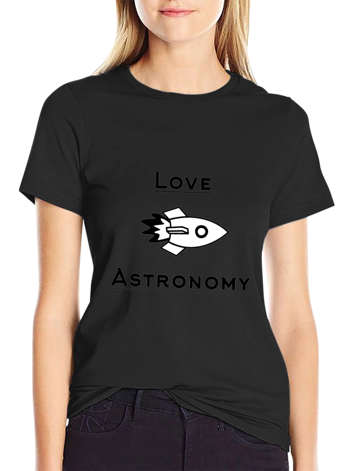Love Astronomy Black Graphic T-Shirt