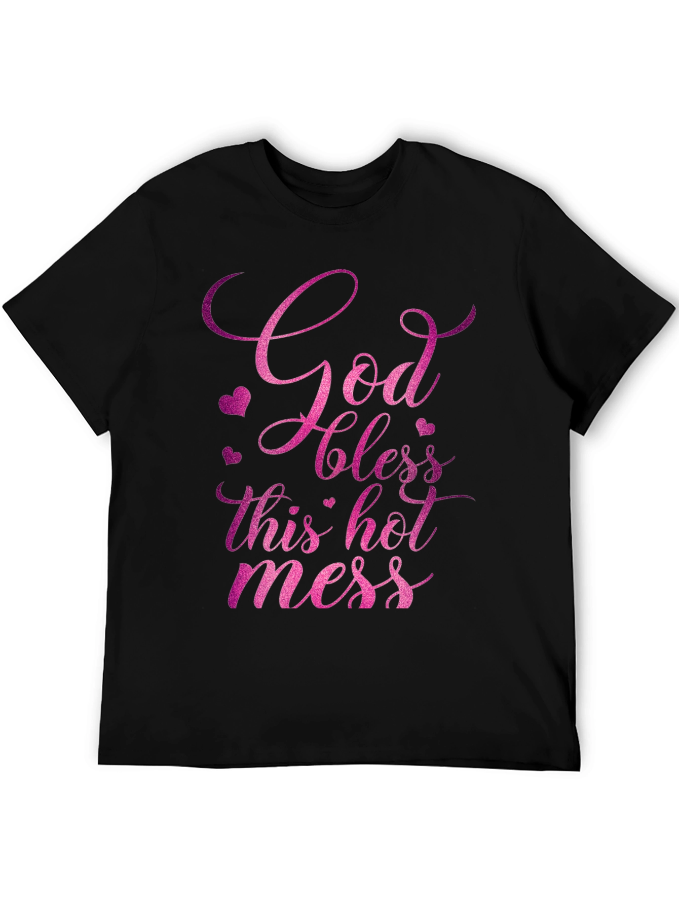 God Bless This Hot Mess Graphic Tee - Black
