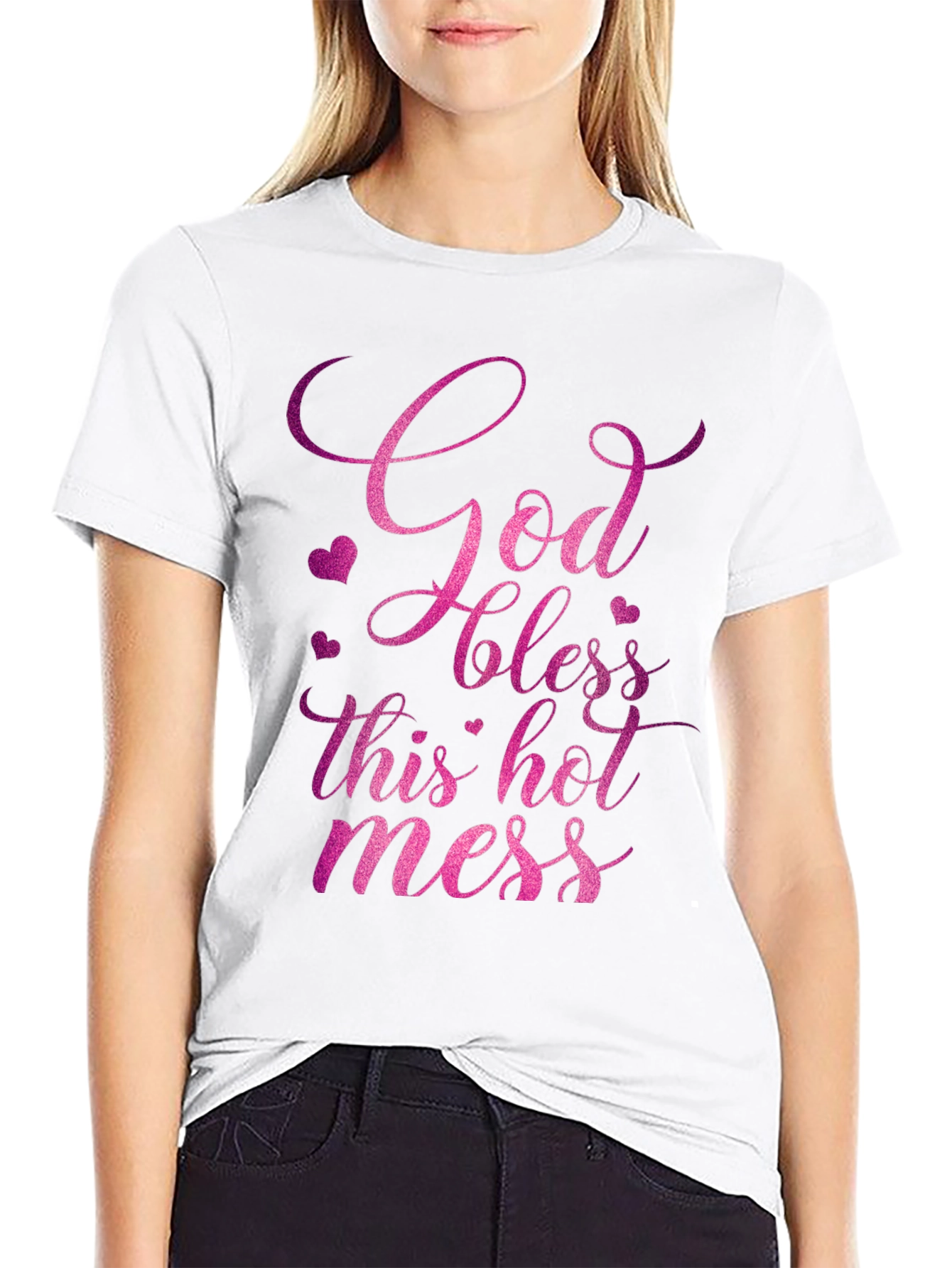 God Bless This Hot Mess Graphic Tee - Black