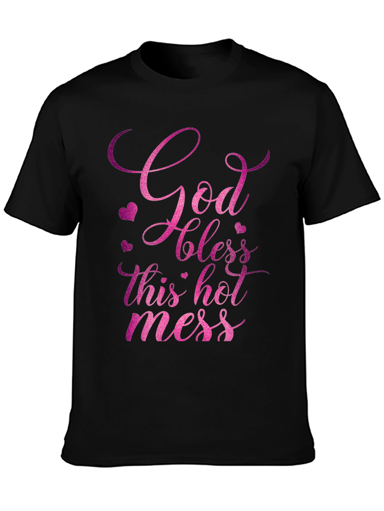God Bless This Hot Mess Graphic Tee - Black