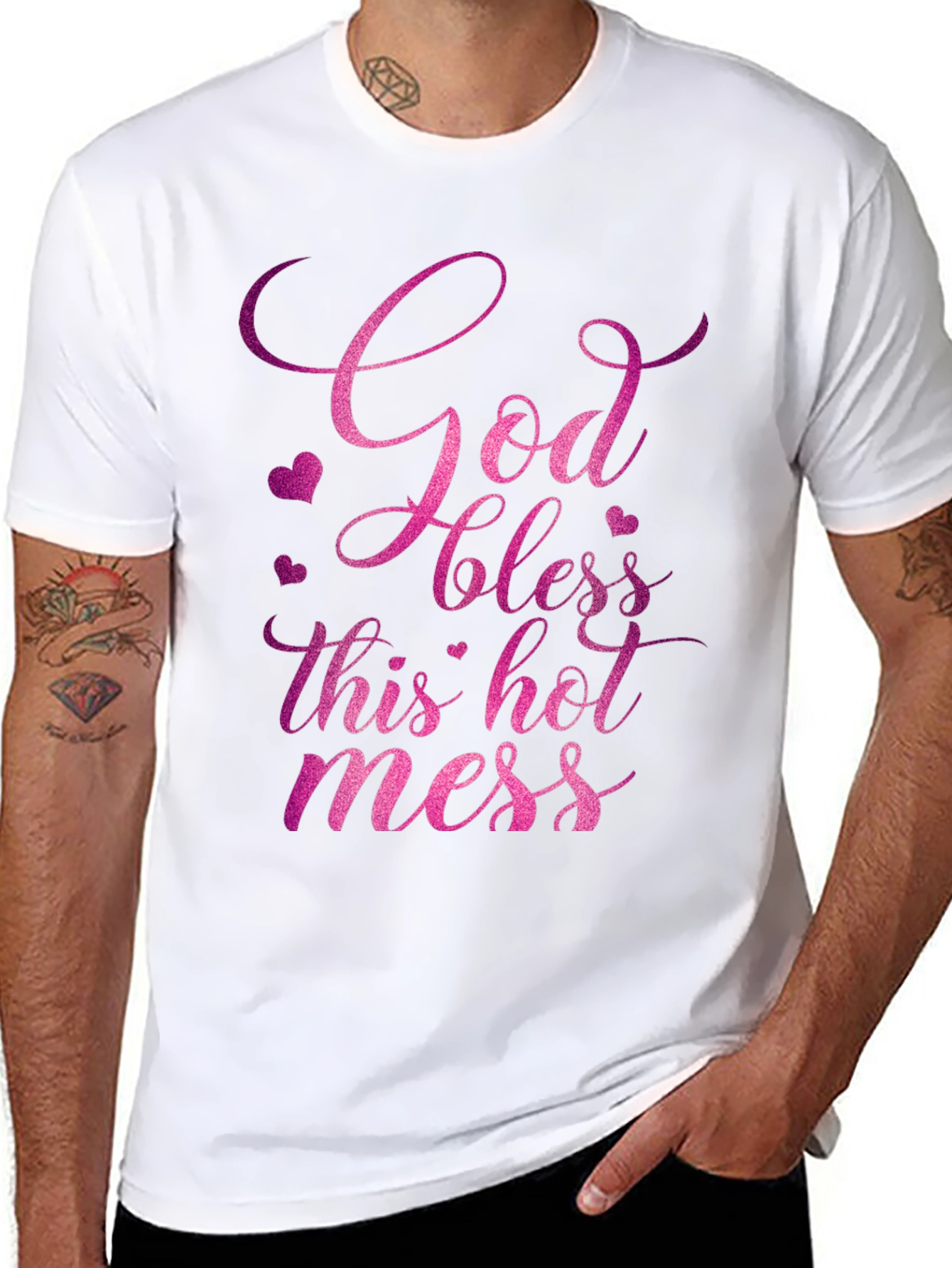 God Bless This Hot Mess Graphic Tee - Black