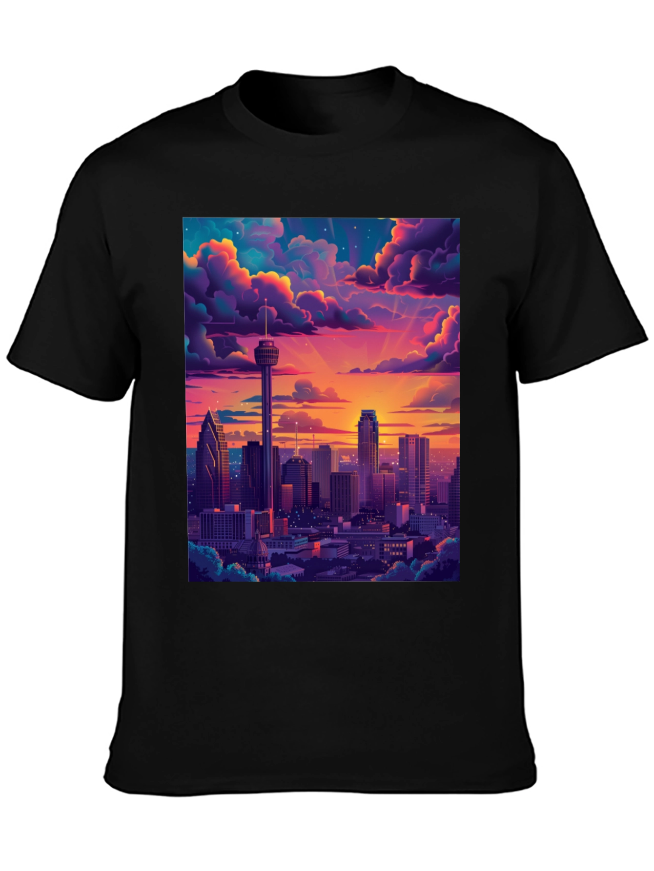Cityscape Sunset Graphic Tee