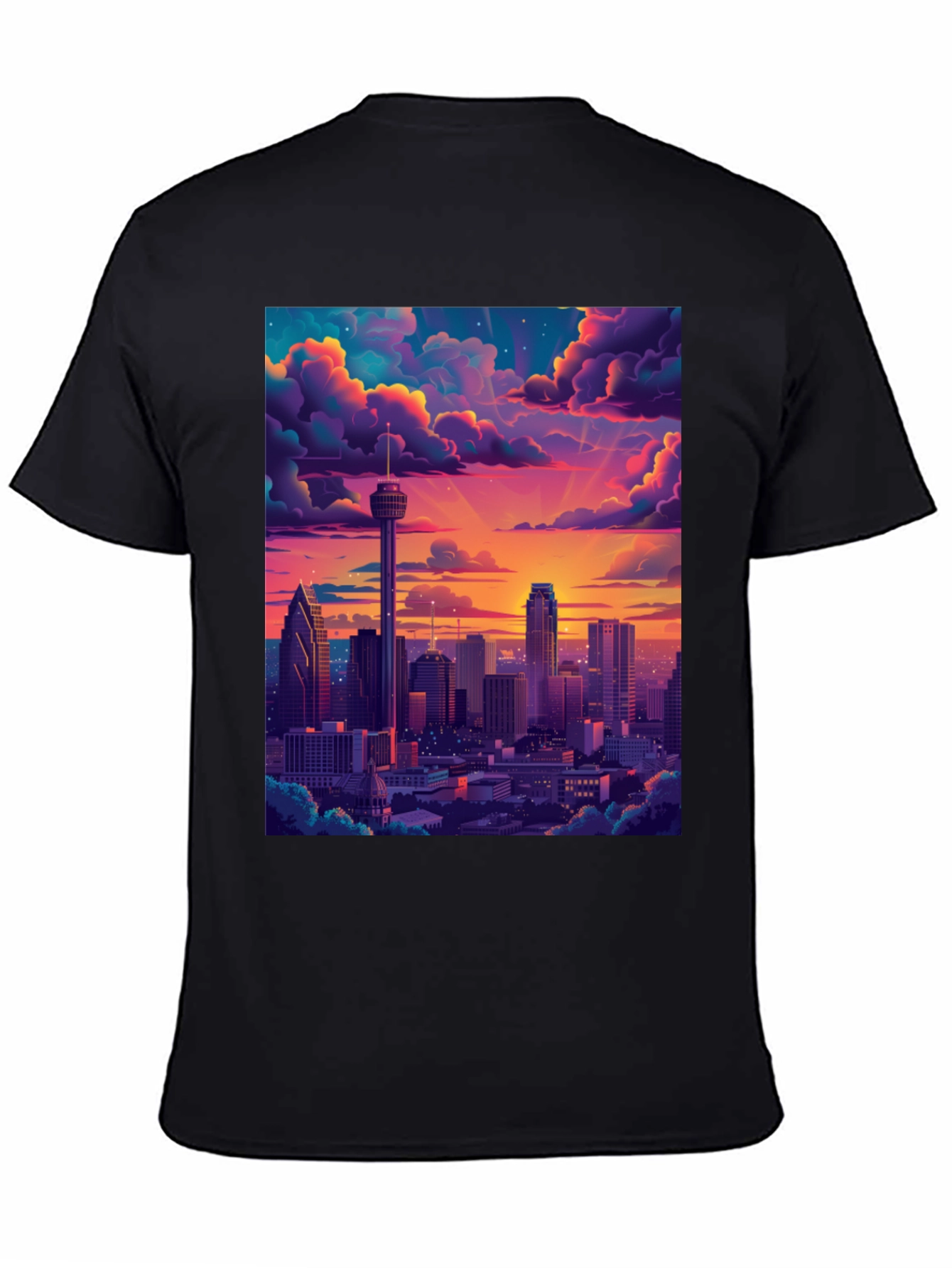Cityscape Sunset Graphic Tee