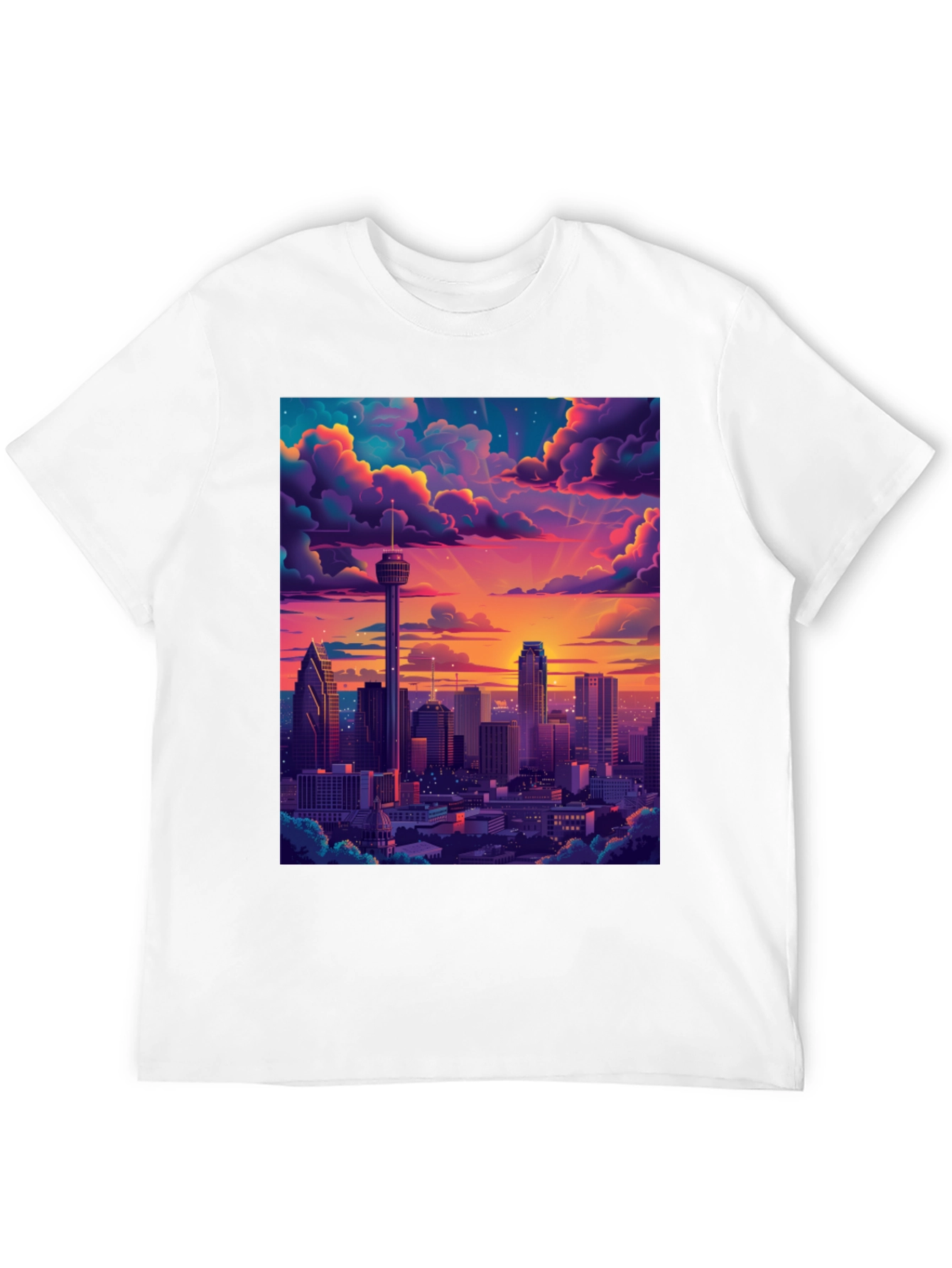 Cityscape Sunset Graphic Tee