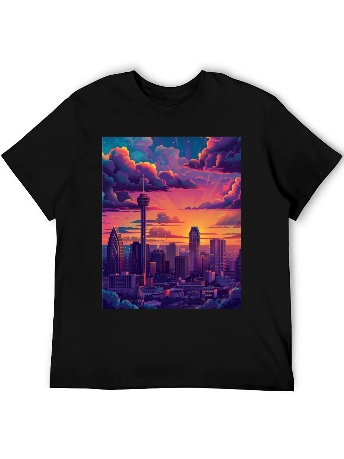Cityscape Sunset Graphic Tee