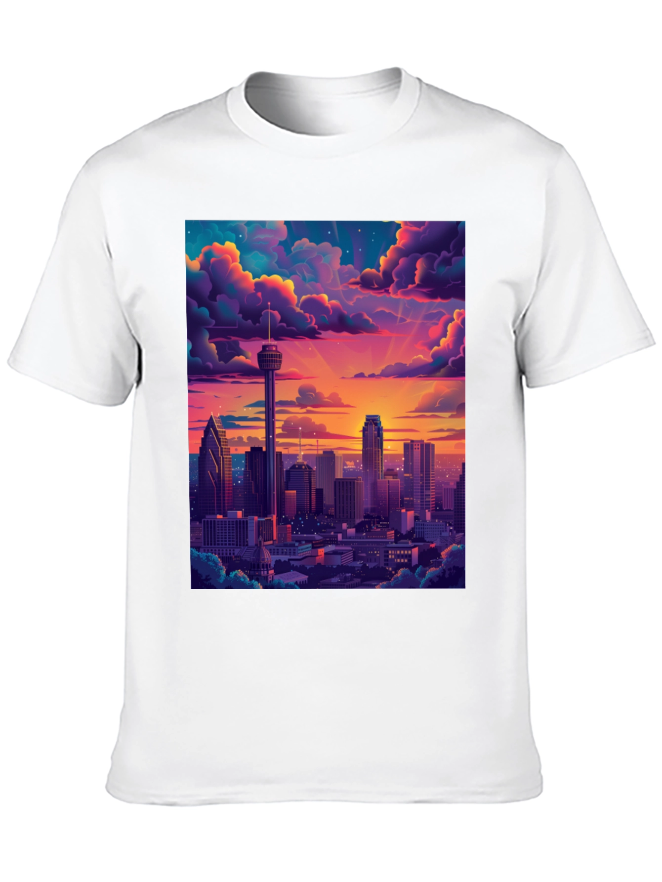 Cityscape Sunset Graphic Tee