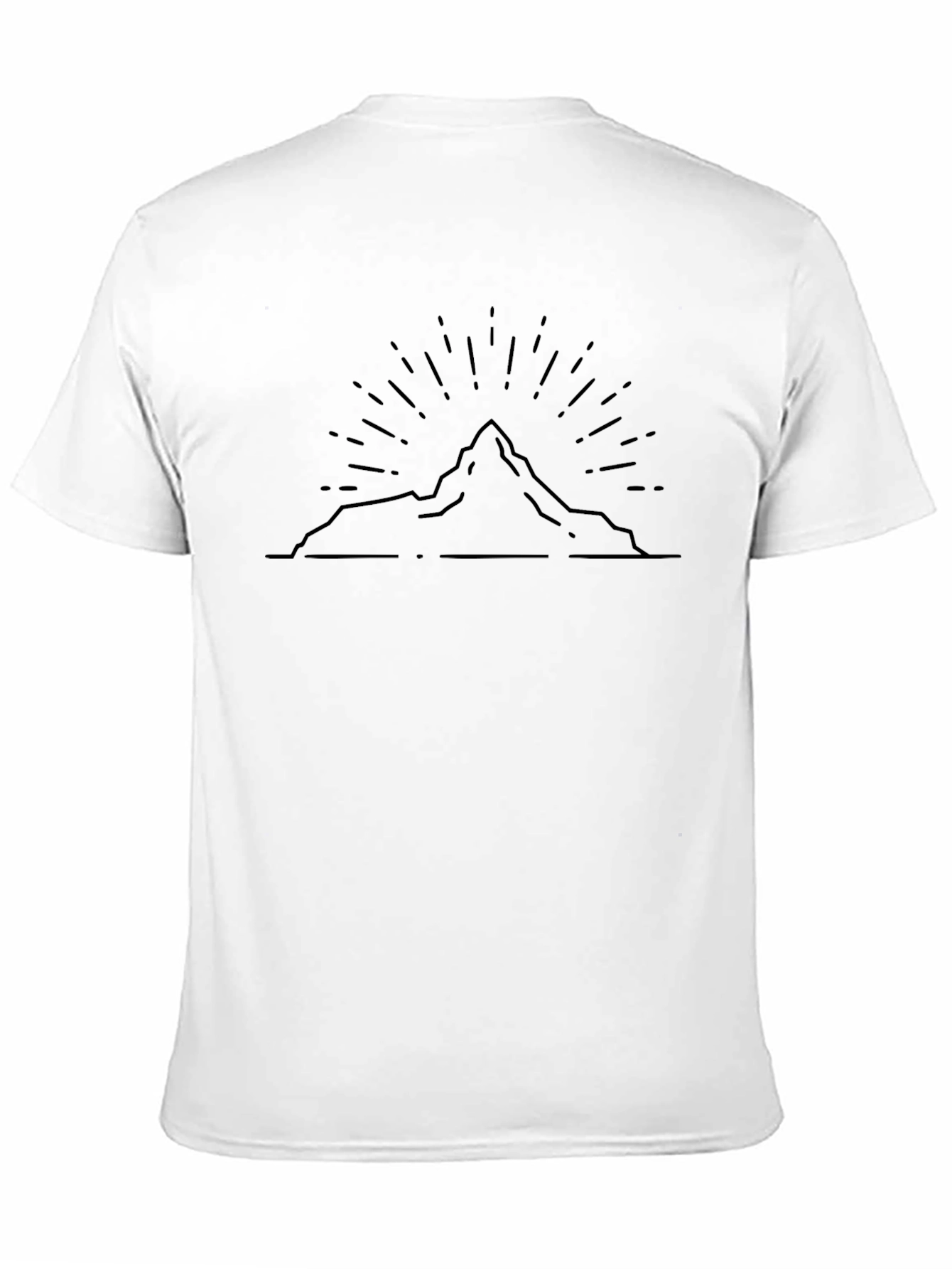 Mountain Peak Graphic Tee - Black Cotton T-Shirt