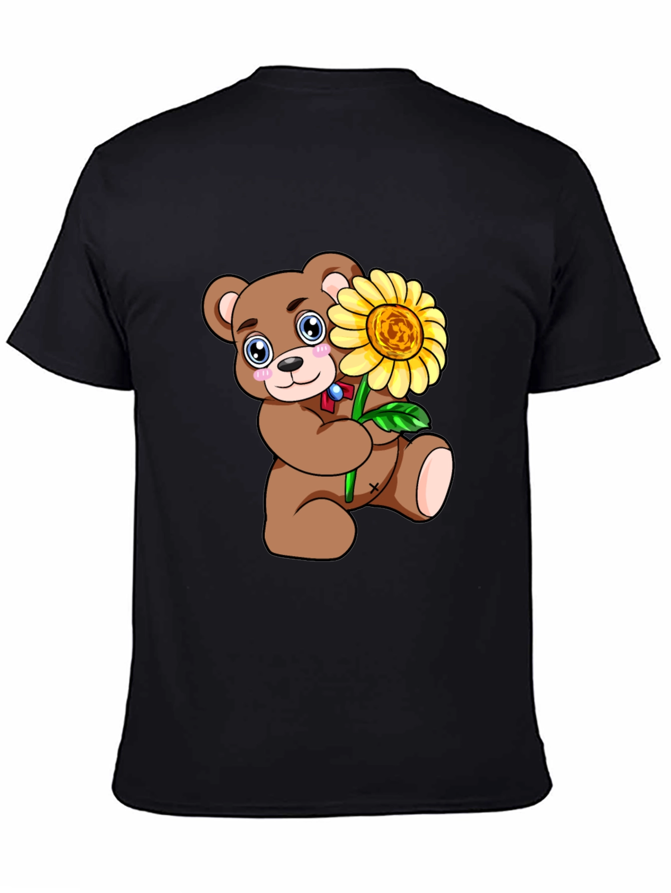 Cute Bear with Sunflower Graphic T-Shirt