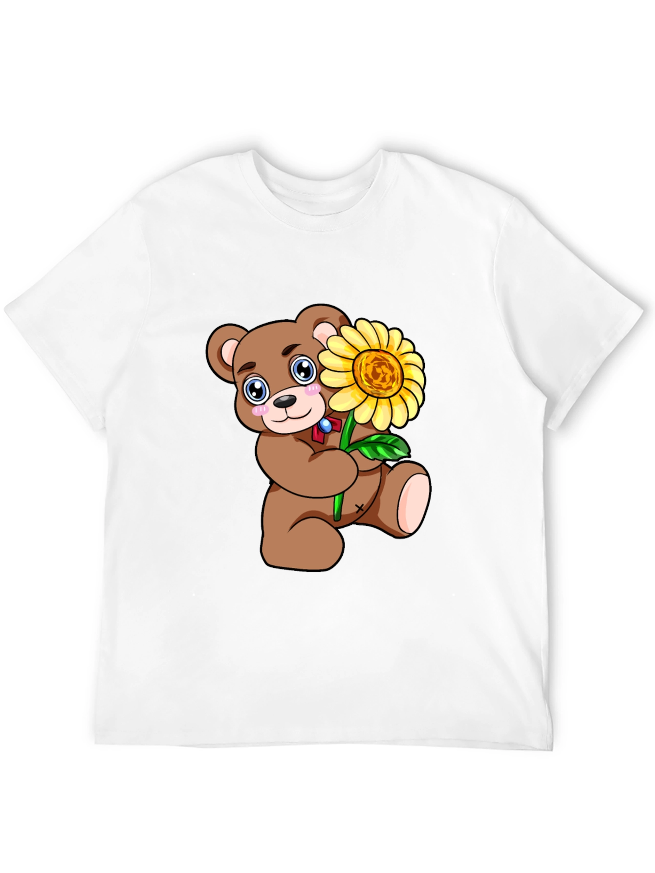 Cute Bear with Sunflower Graphic T-Shirt