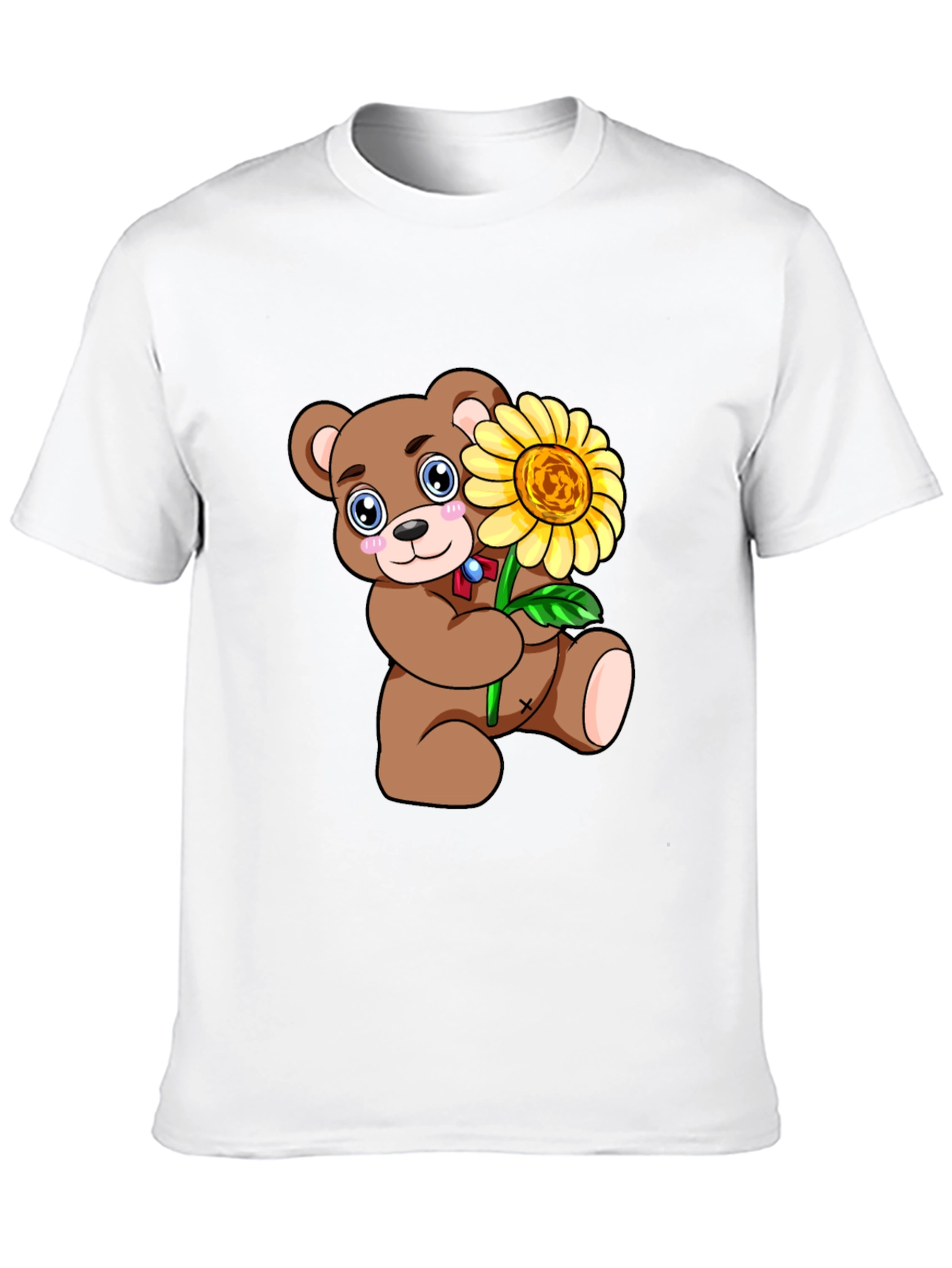 Cute Bear with Sunflower Graphic T-Shirt