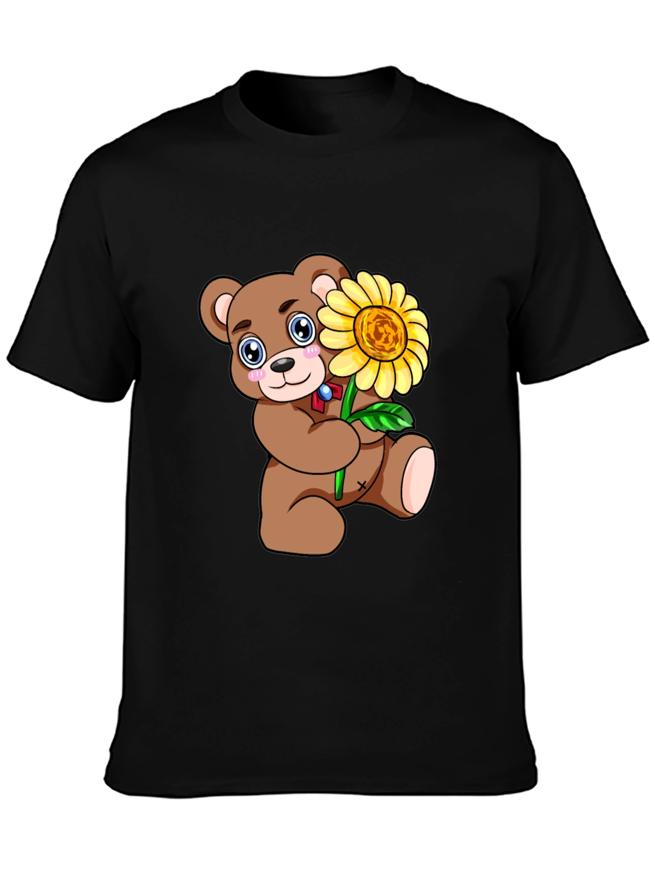 Cute Bear with Sunflower Graphic T-Shirt