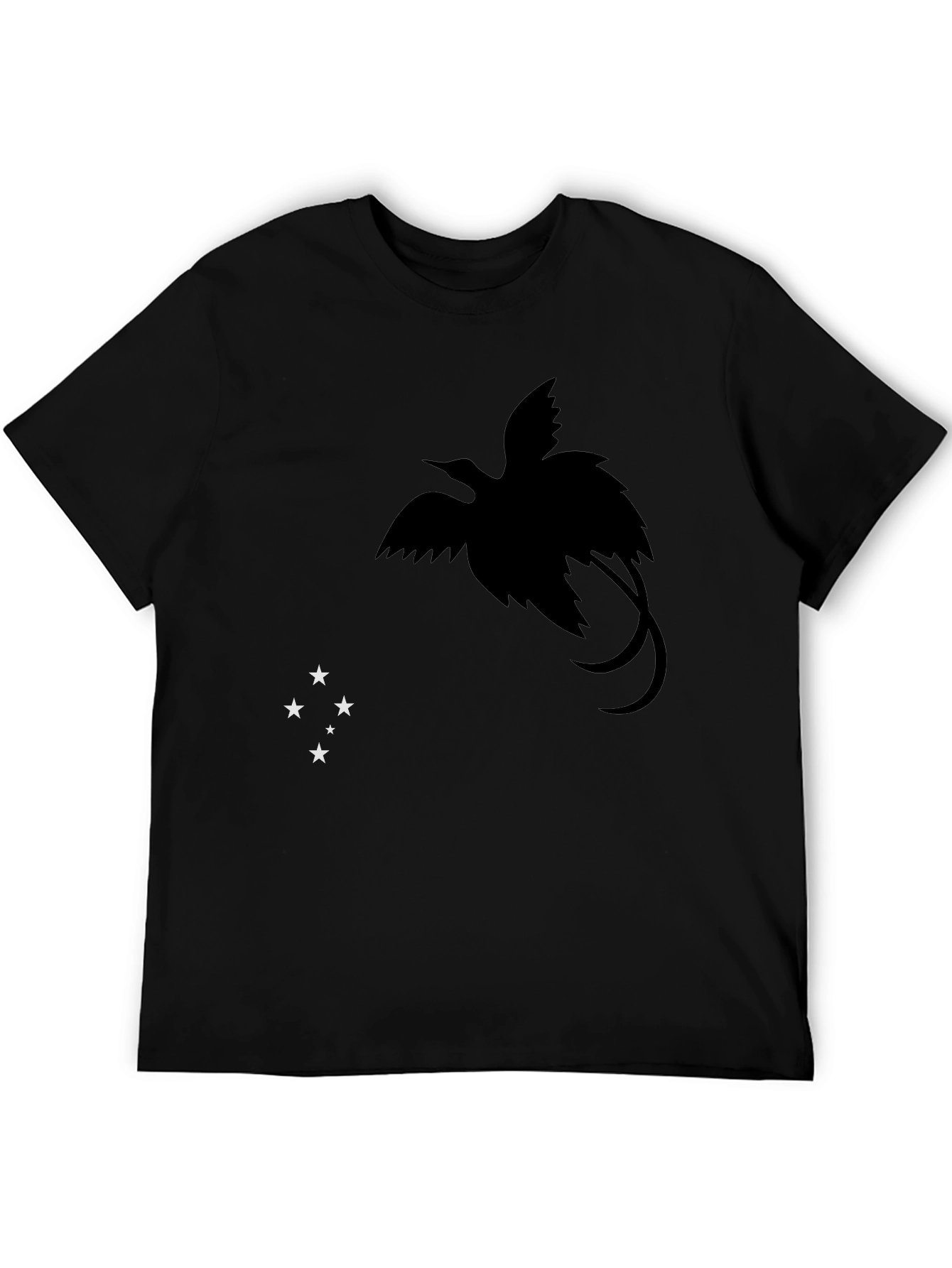 Mens Black T-Shirt with Papua New Guinea Design