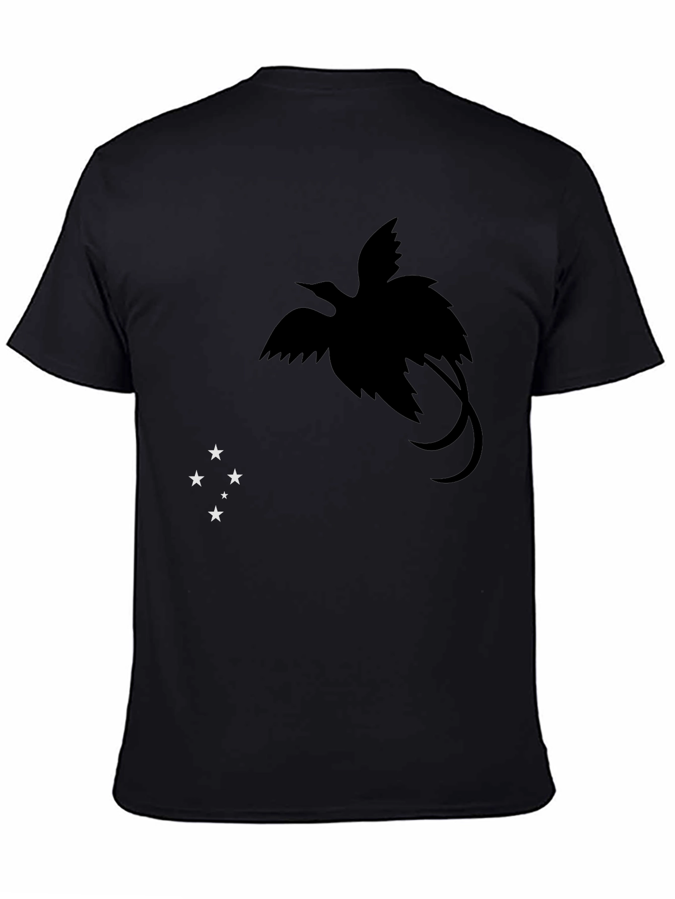 Mens Black T-Shirt with Papua New Guinea Design