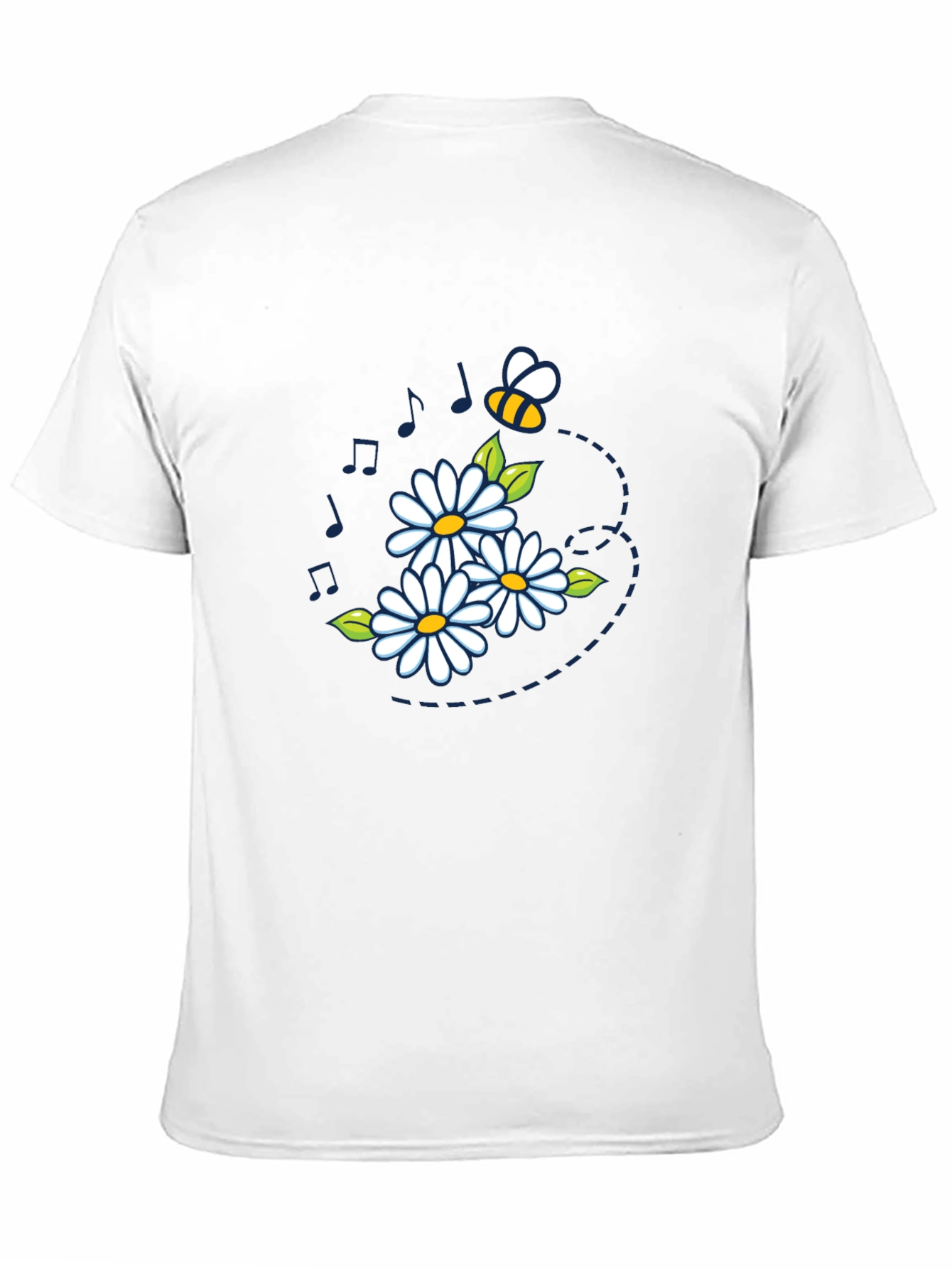 Daisy Bee Graphic Tee - Black Cotton Comfort