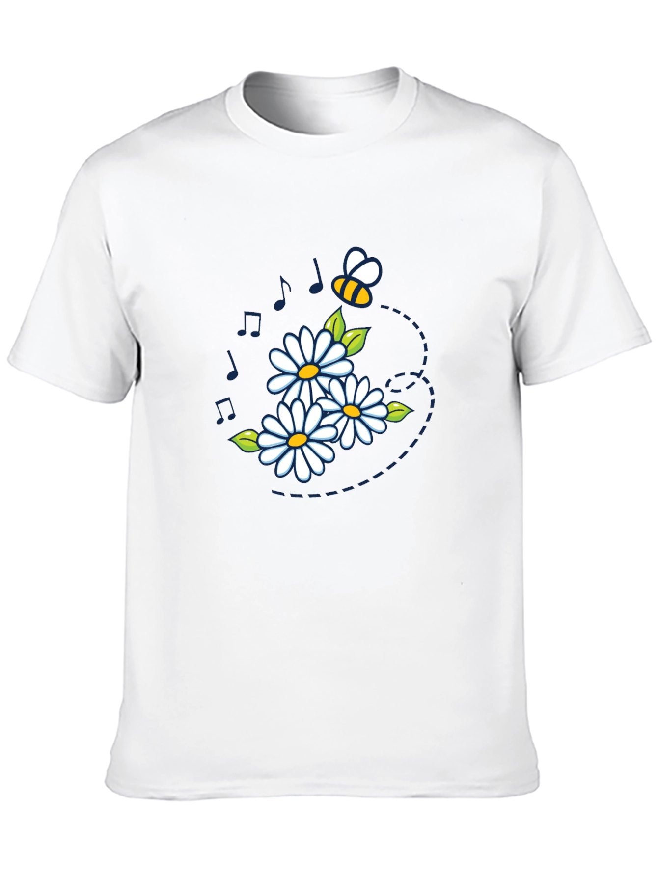Daisy Bee Graphic Tee - Black Cotton Comfort