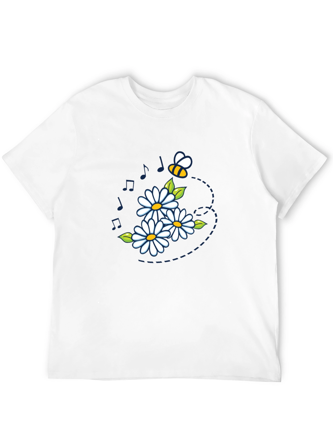 Daisy Bee Graphic Tee - Black Cotton Comfort