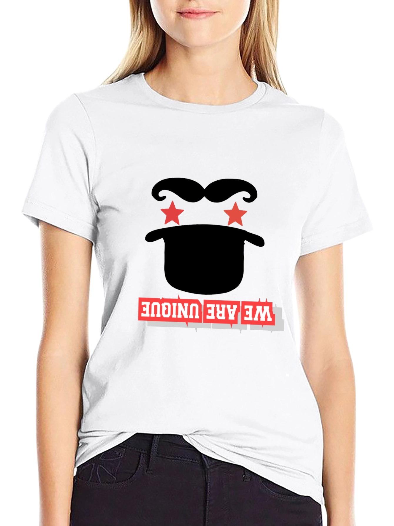 Unique Graphic Tee - Black Cotton Blend T-Shirt
