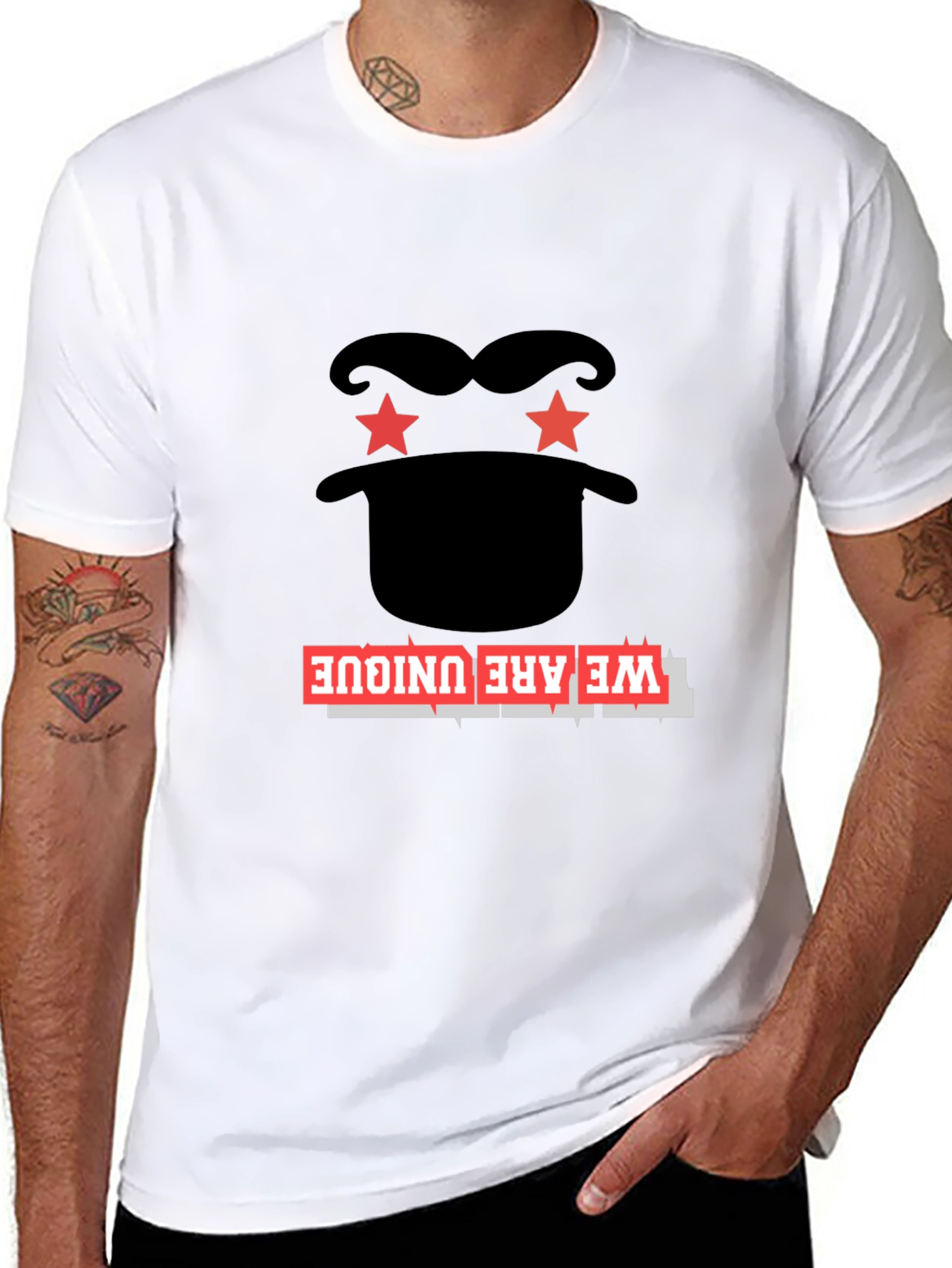 Unique Graphic Tee - Black Cotton Blend T-Shirt